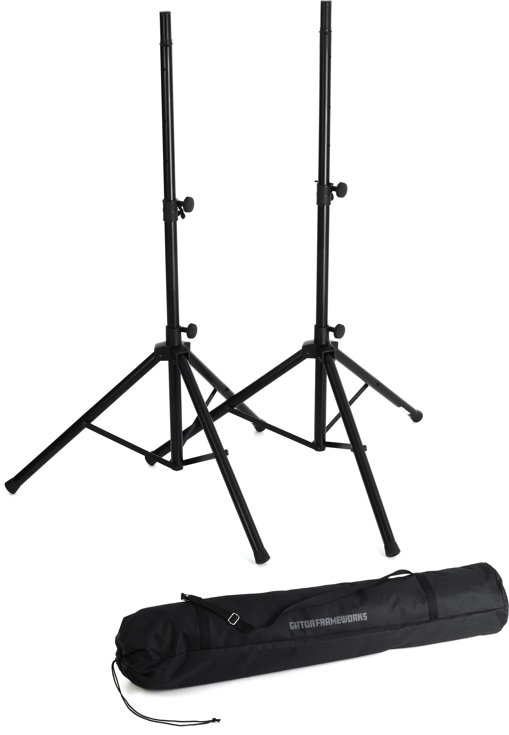 Photo of Rok-It Aluminum Tripod Speaker Stand Set with Bag - Black