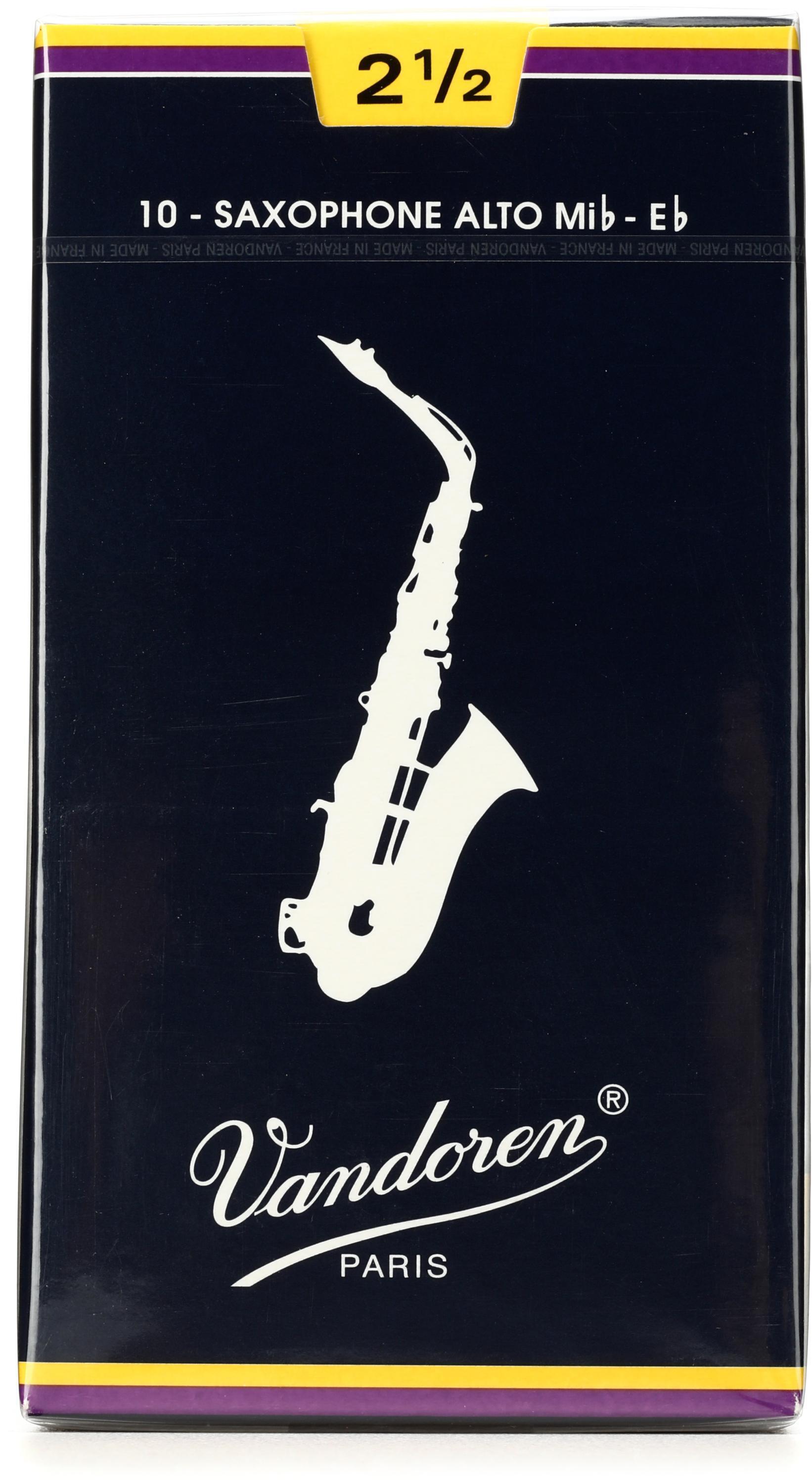 Bundled Item: Vandoren SR2125 - Traditional Alto Saxophone Reeds - 2.5 (10-pack)