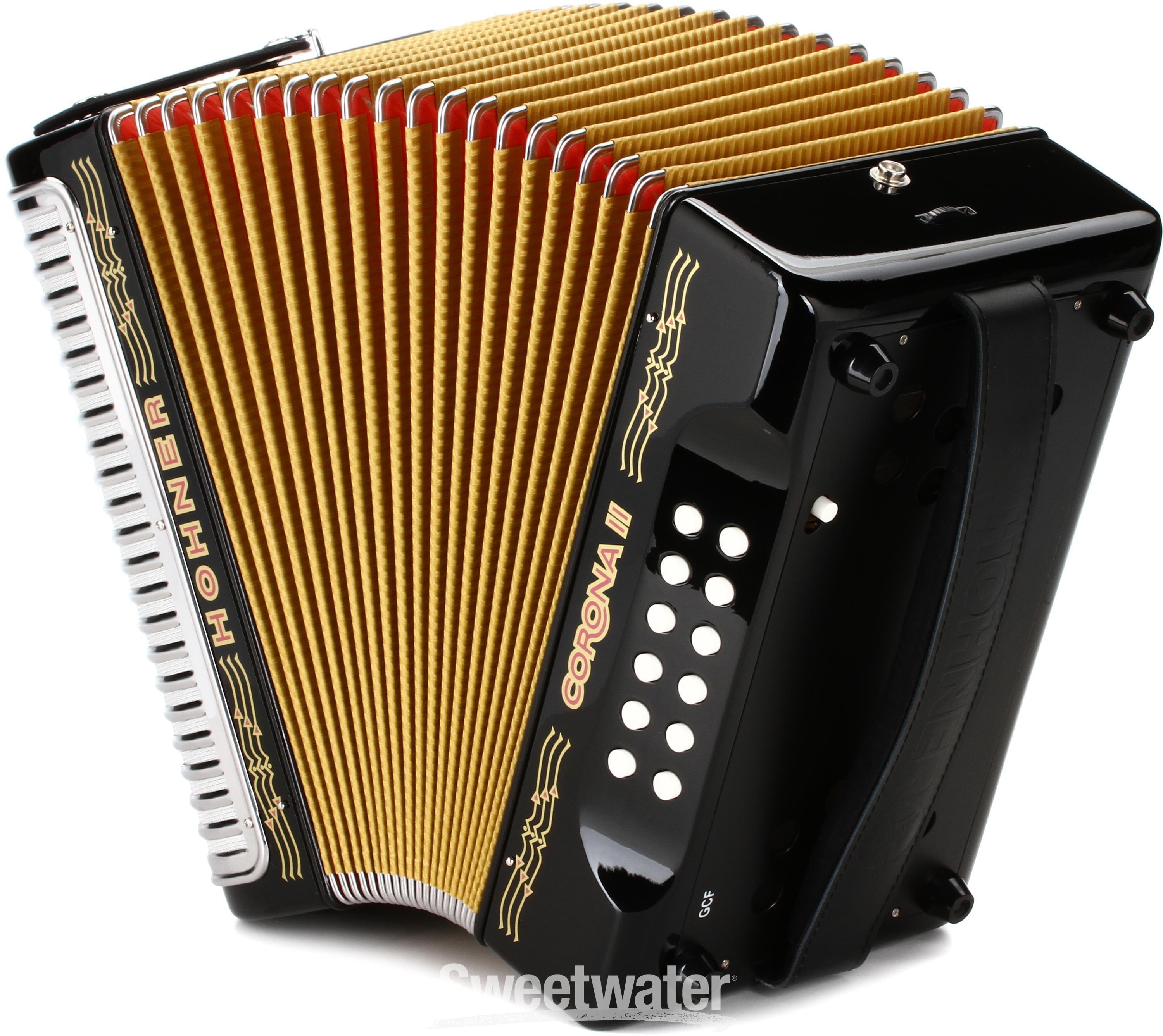 Hohner Corona II Diatonic Accordion - Keys of G/C/F - Black