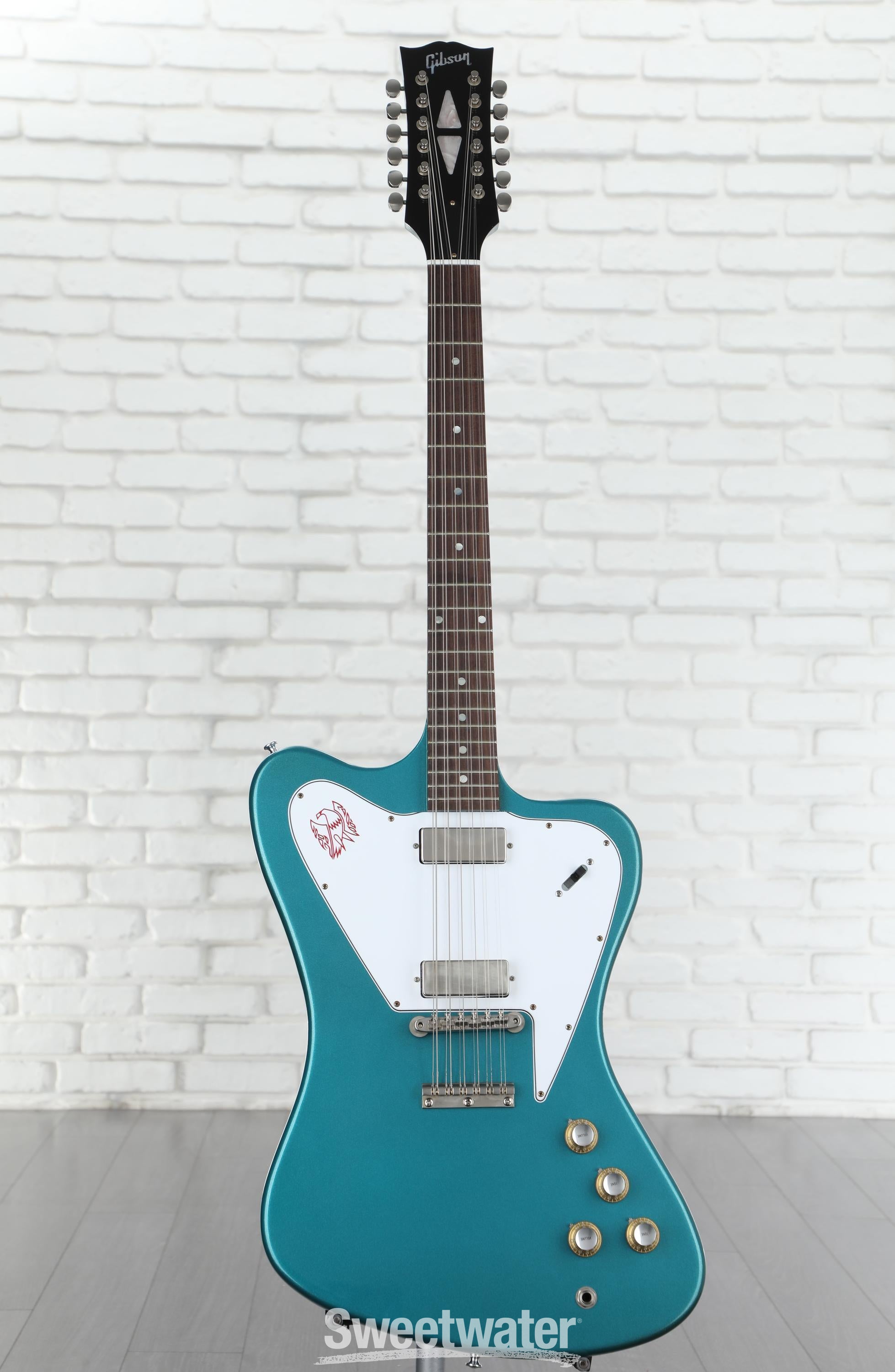 Gibson Custom 1965 Non-reverse Firebird V 12-string Electric Guitar - Aqua  Mist