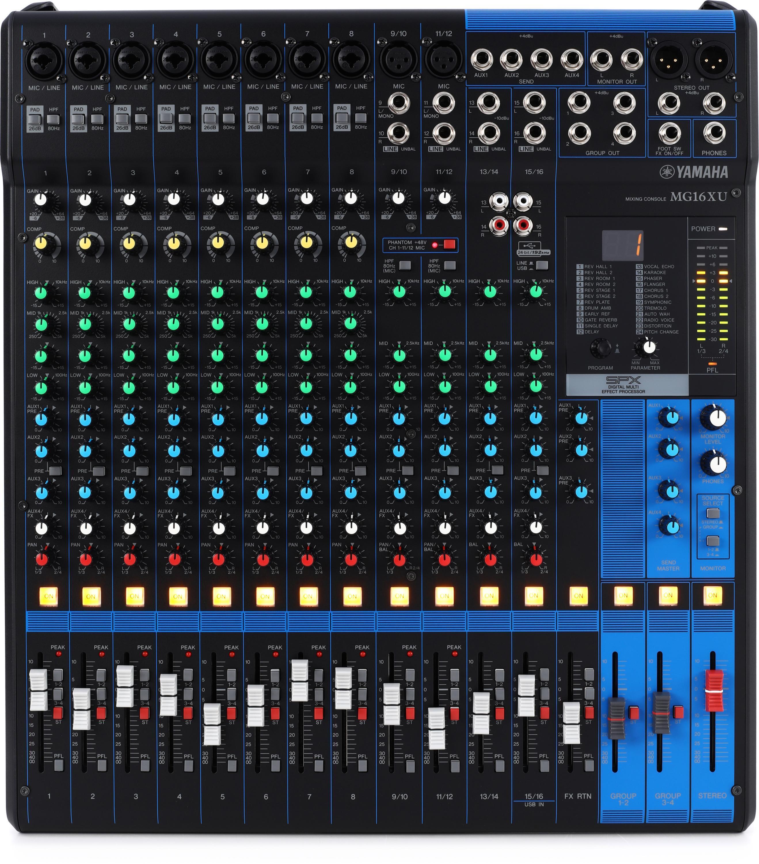 Bundled Item: Yamaha MG16XU 16-channel Mixer with USB and FX