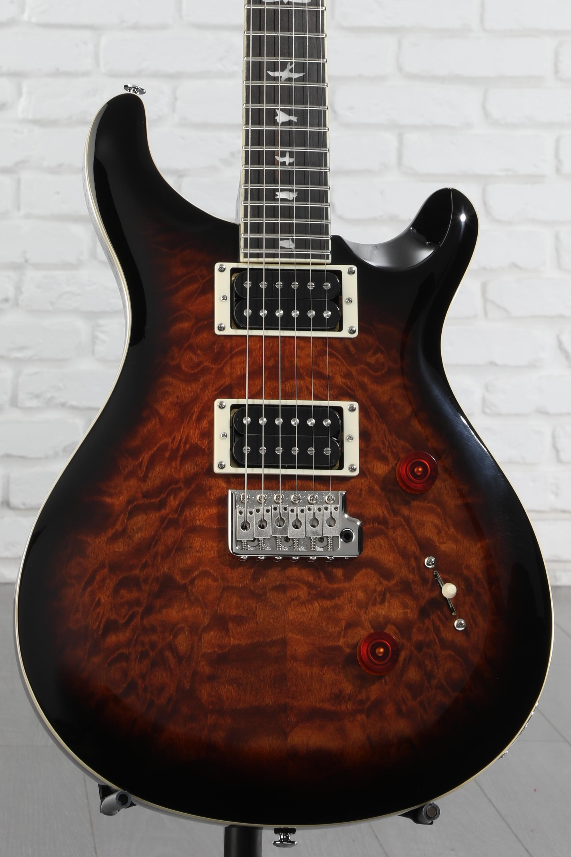ギター PRS SE Custom24 Quilt Gray Black PRS SE Custom 24 Quilted Carved Top With Ebony Fingerboard