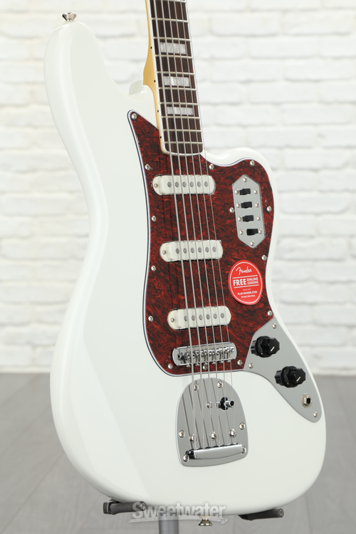 Squier Vintage Modified Bass VI - Olympic White with Indian Laurel 