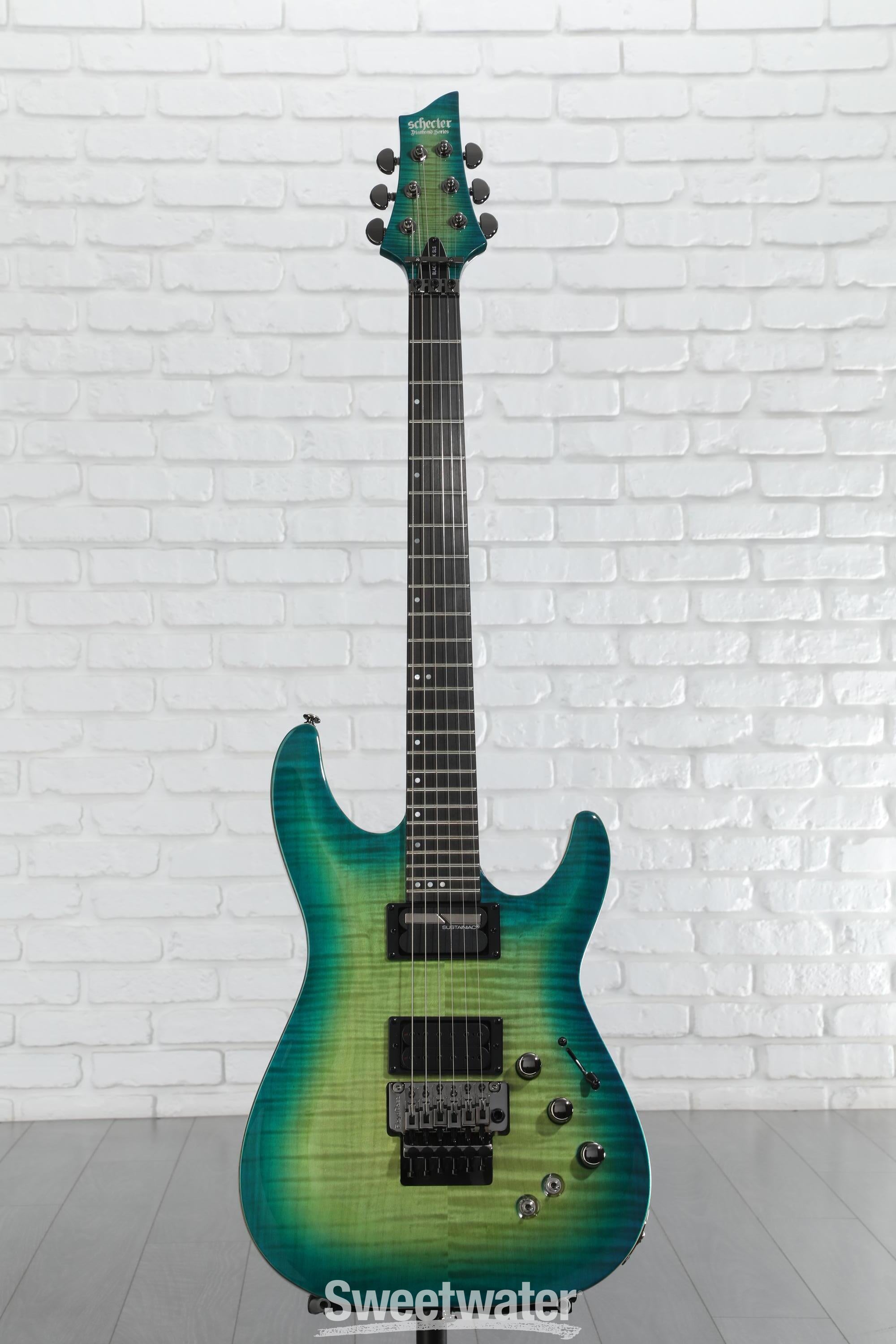 ギター SCHECTER BLACKJACK SLS C-1 FR Sustainiac Schecter BlackJack SLS C-1 FR-S Electric Guitar - Aquaburst