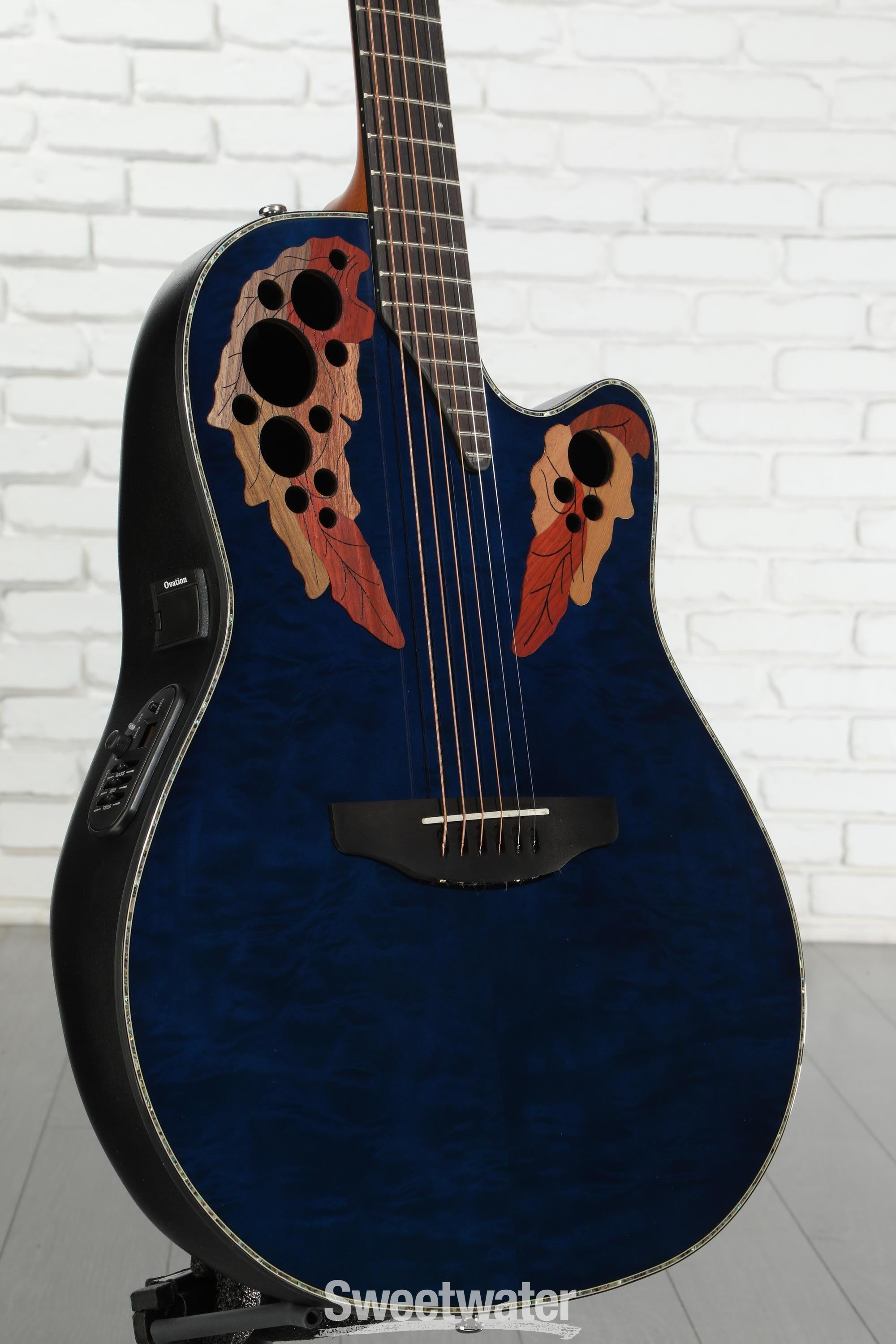 ギター Ovation Celebrity CE44P 8TQ Amazon.com: Ovation CE44P-8TQ Acoustic-Electric Guitar, Trans Blue