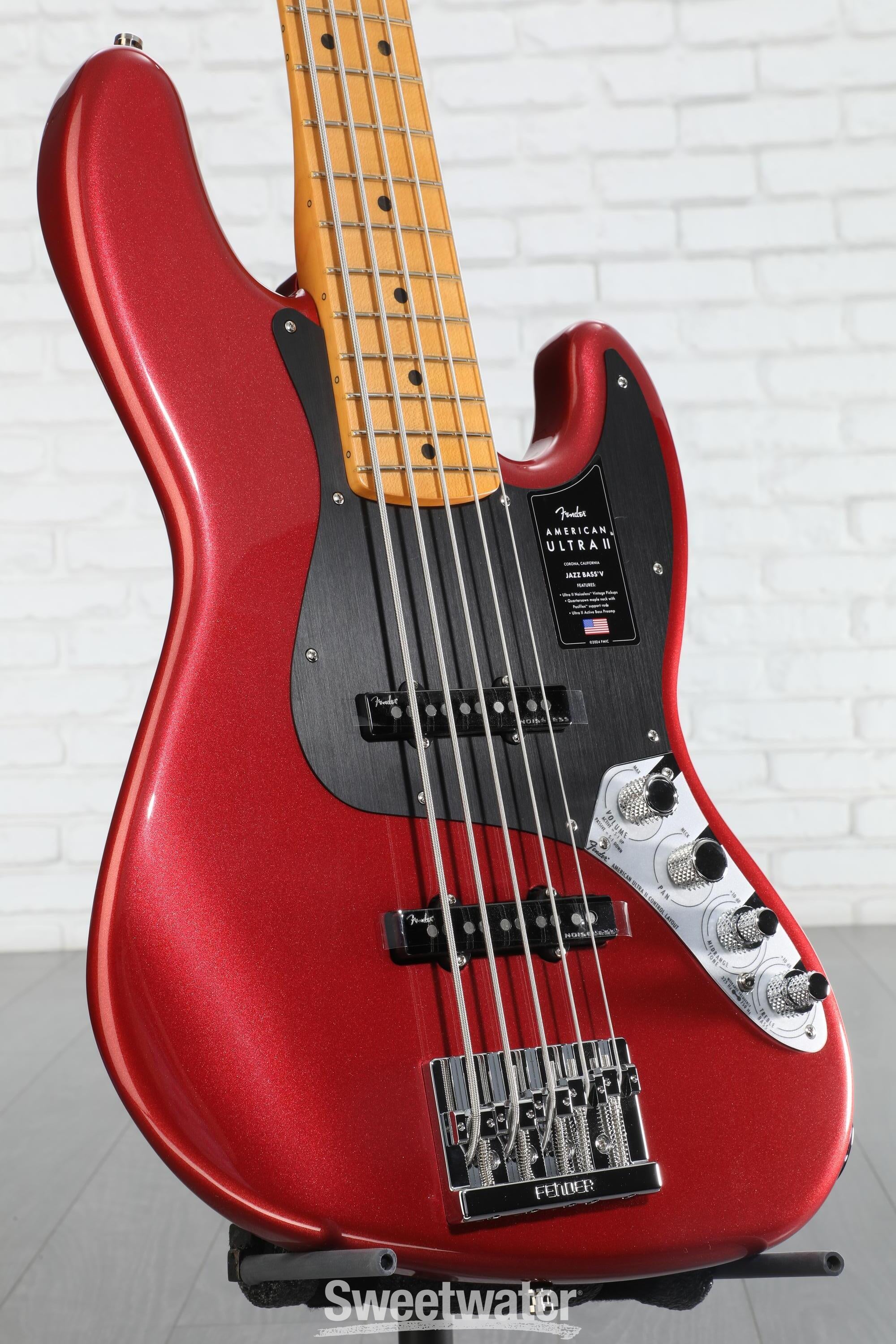 ベース FENDER American Ultra Jazz Bass V Fender American Ultra II Jazz Bass V - Sinister Red, Maple