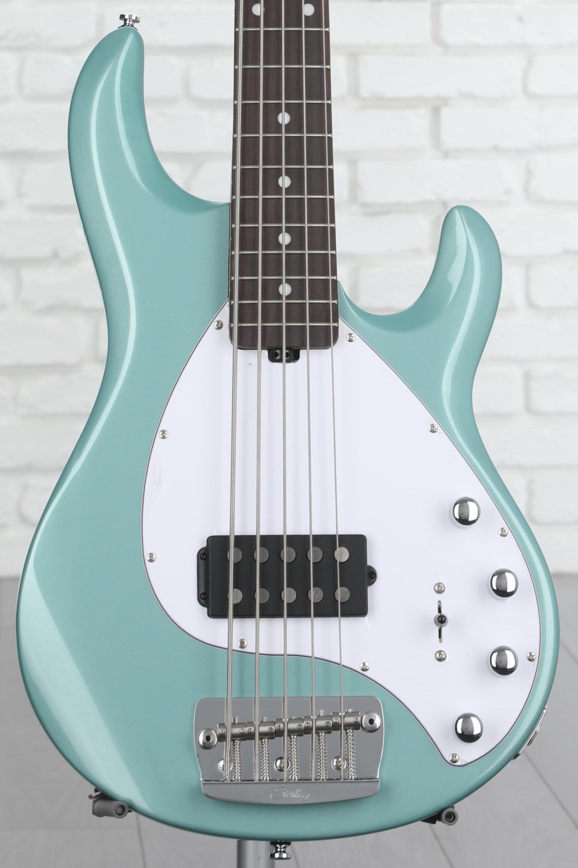 Sterling By Music Man StingRay RAY35 5-string Bass Guitar - Dorado Green |  Sweetwater