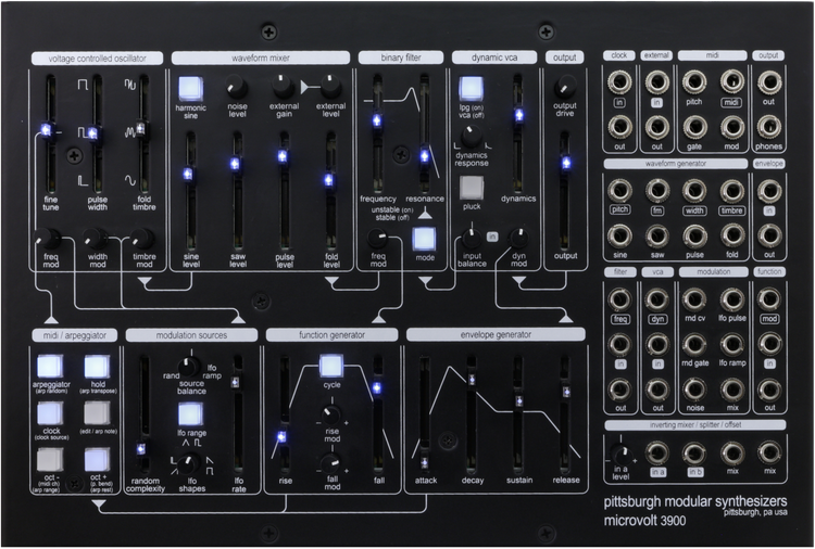Pittsburgh Modular Microvolt 3900 Semi-modular Analog Synthesizer