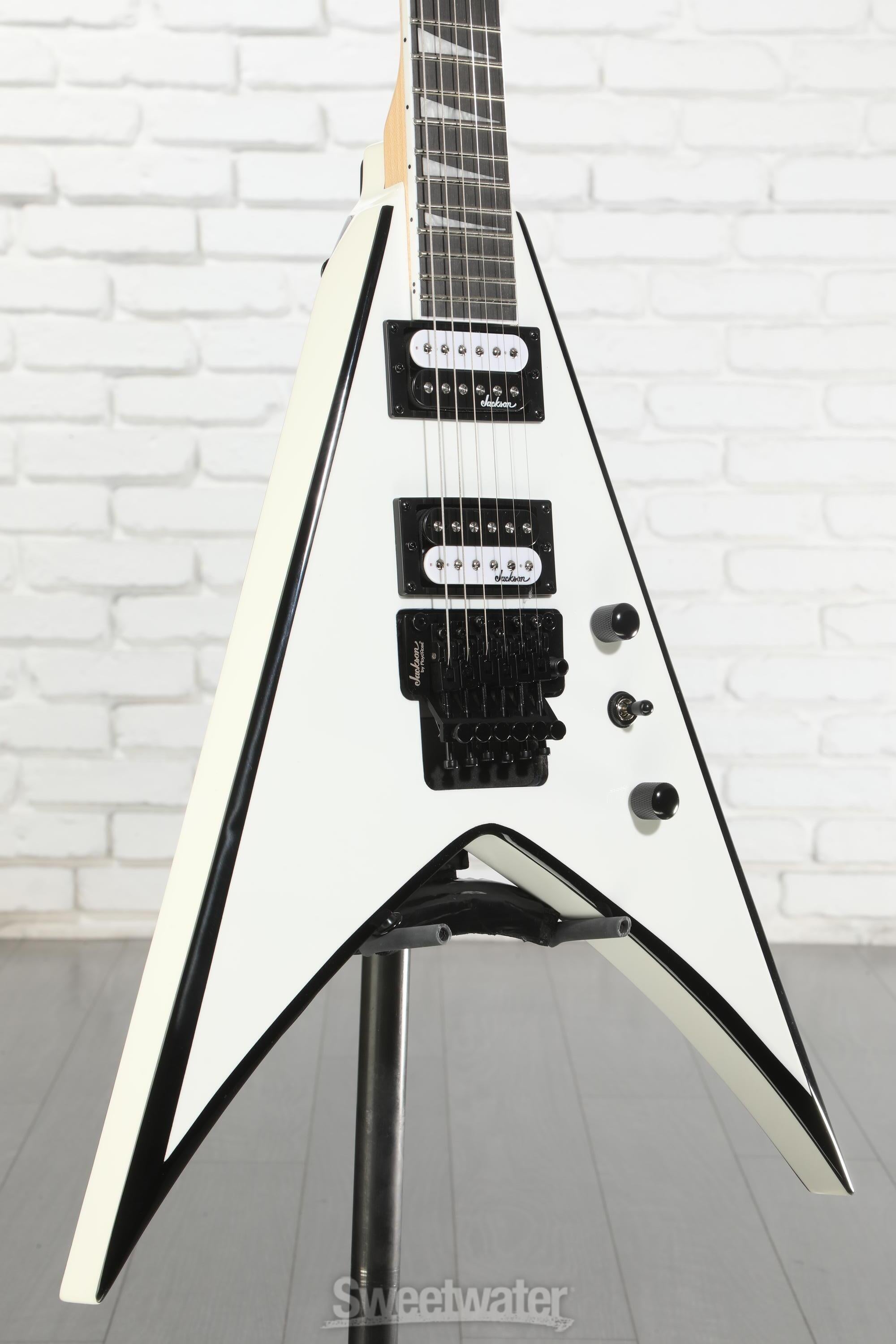 Jackson JS Series King V JS32 - White with Black Bevels | Sweetwater