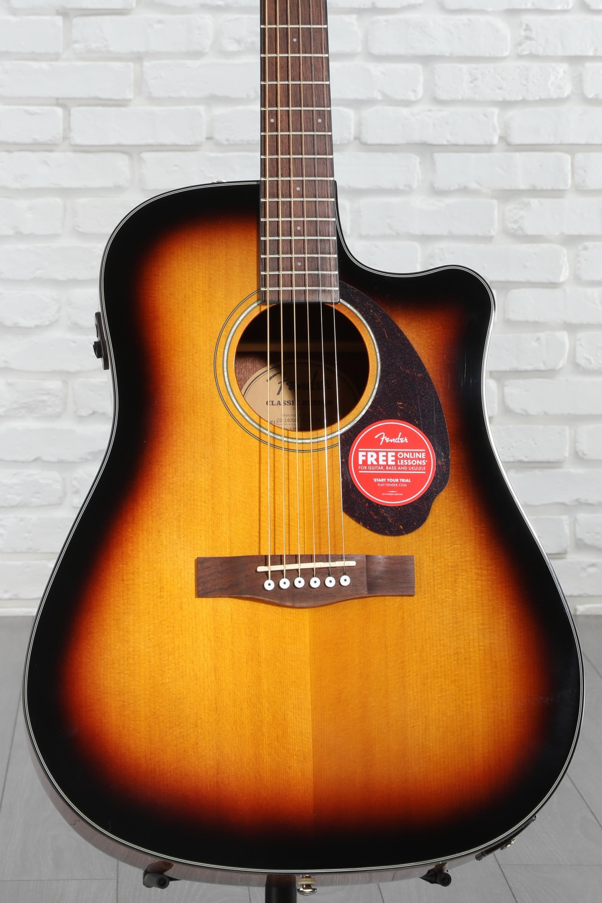 Fender CD-140SCE Dreadnought Acoustic-Electric Guitar - Sunburst