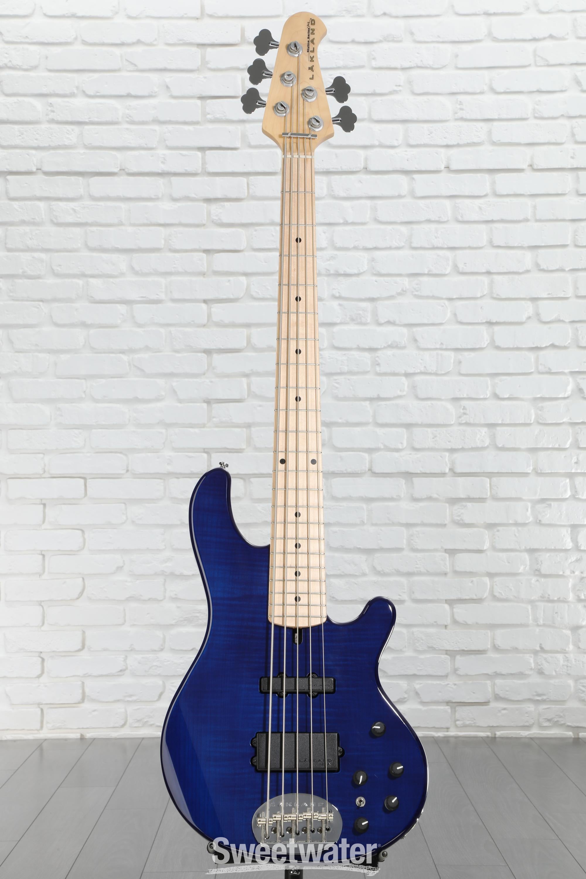 Lakland Skyline 55-02 Deluxe Flame Bass Guitar - Translucent