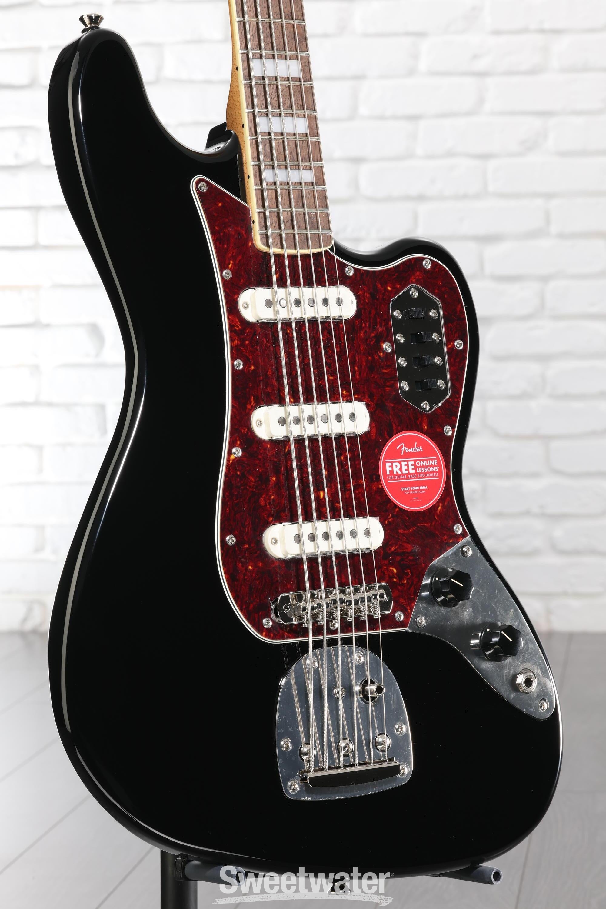 Squier Classic Vibe Bass VI Guitar - Black | Sweetwater