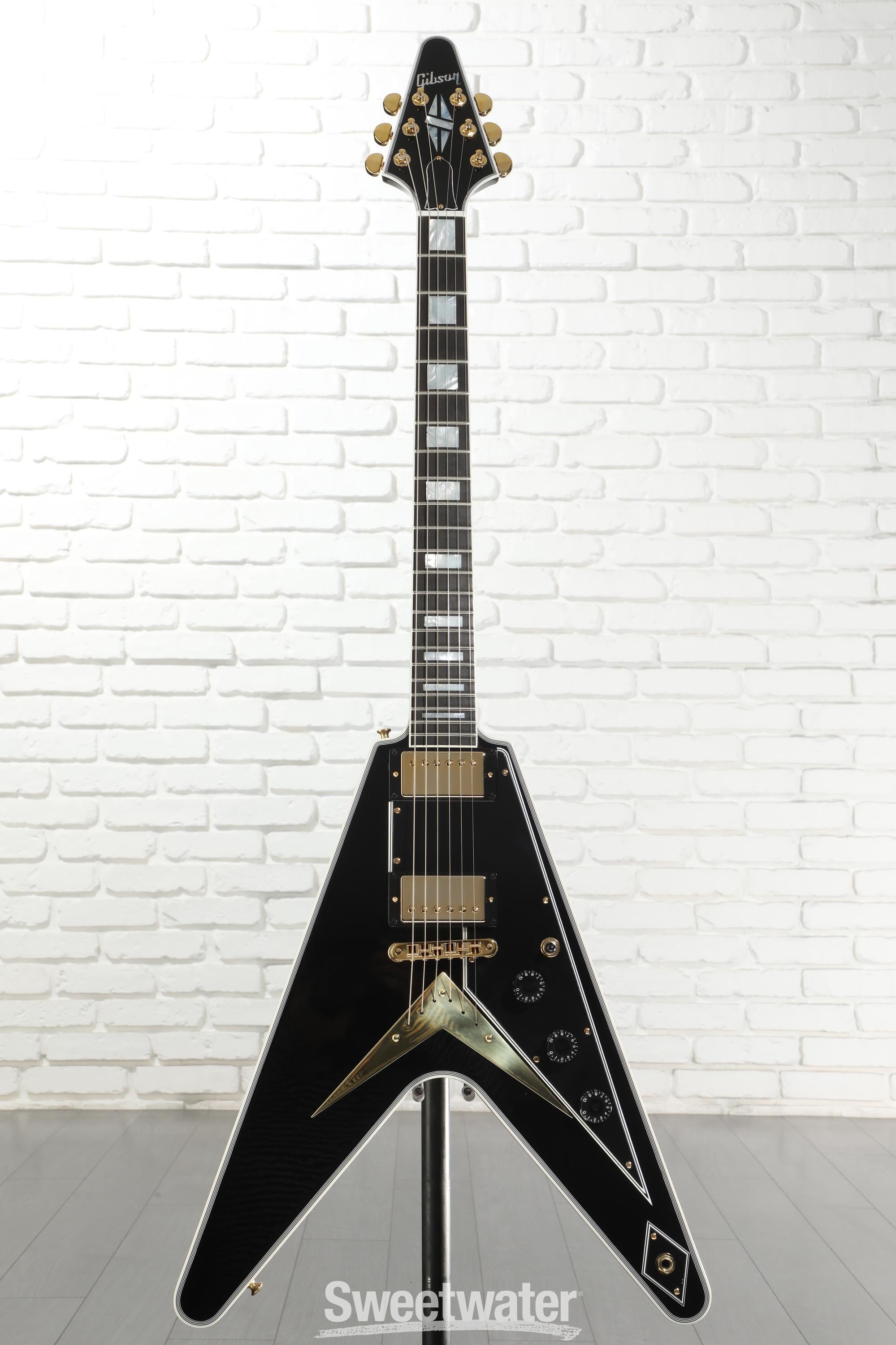 Gibson Custom Flying V Custom Electric Guitar - Ebony, Ebony