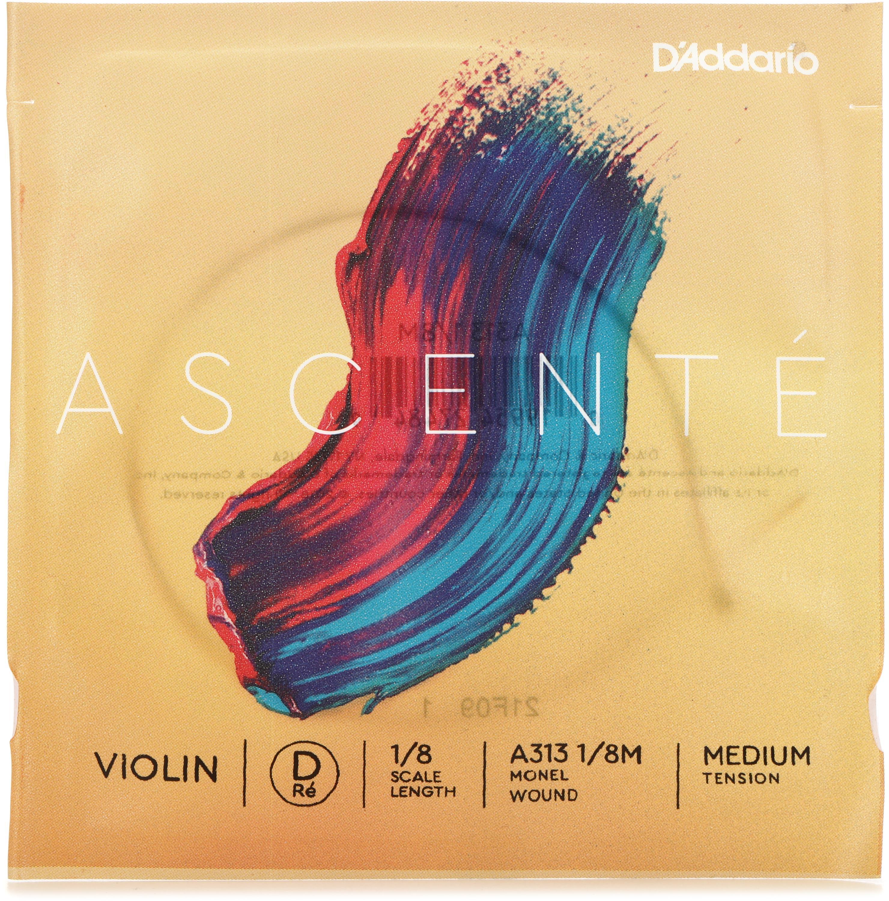 D'Addario A313 Ascente Violin D String 1/8 Size, Medium Tension Sweetwater