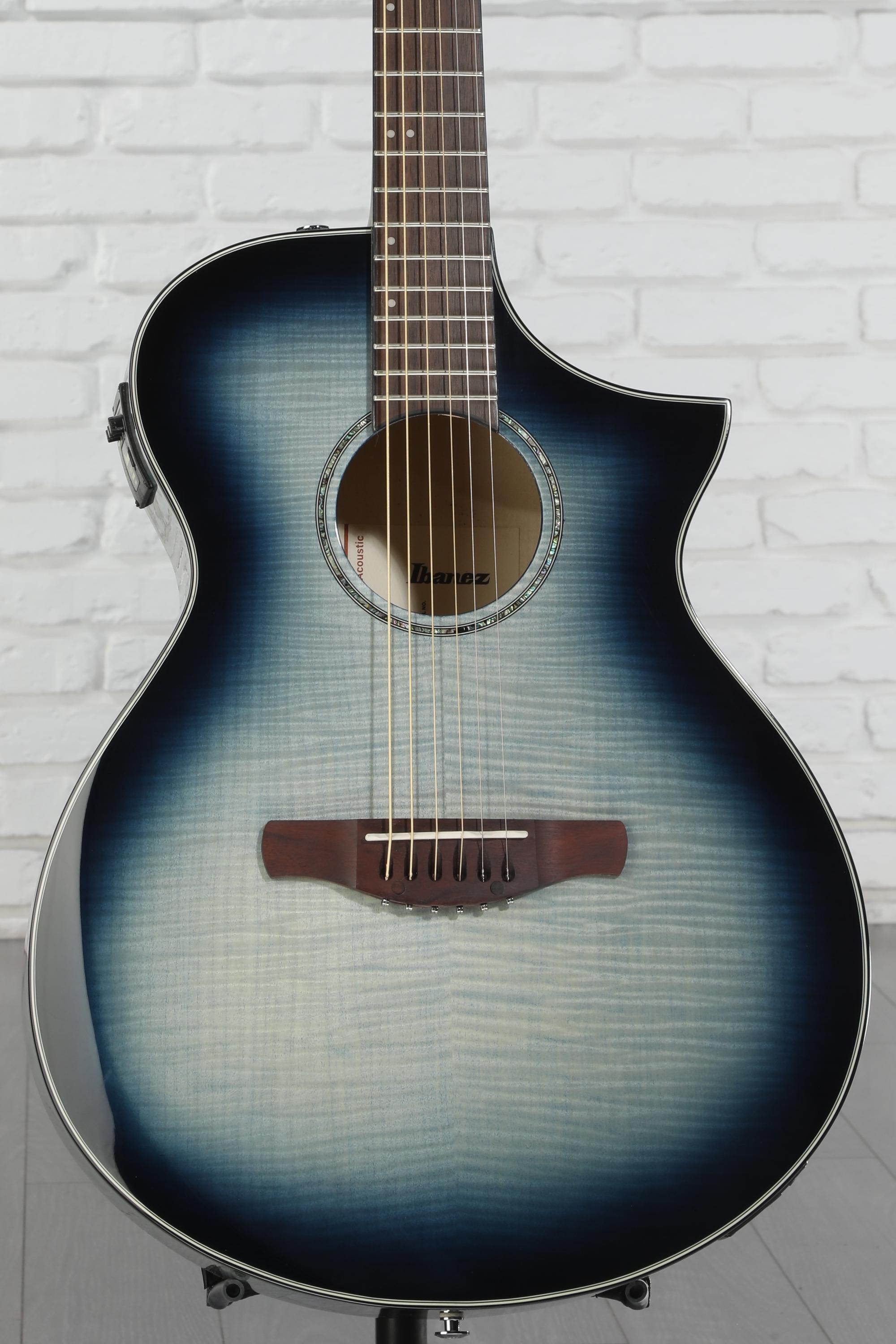 Ibanez AEWC400 Acoustic-Electric Guitar - Indigo Blue Burst High