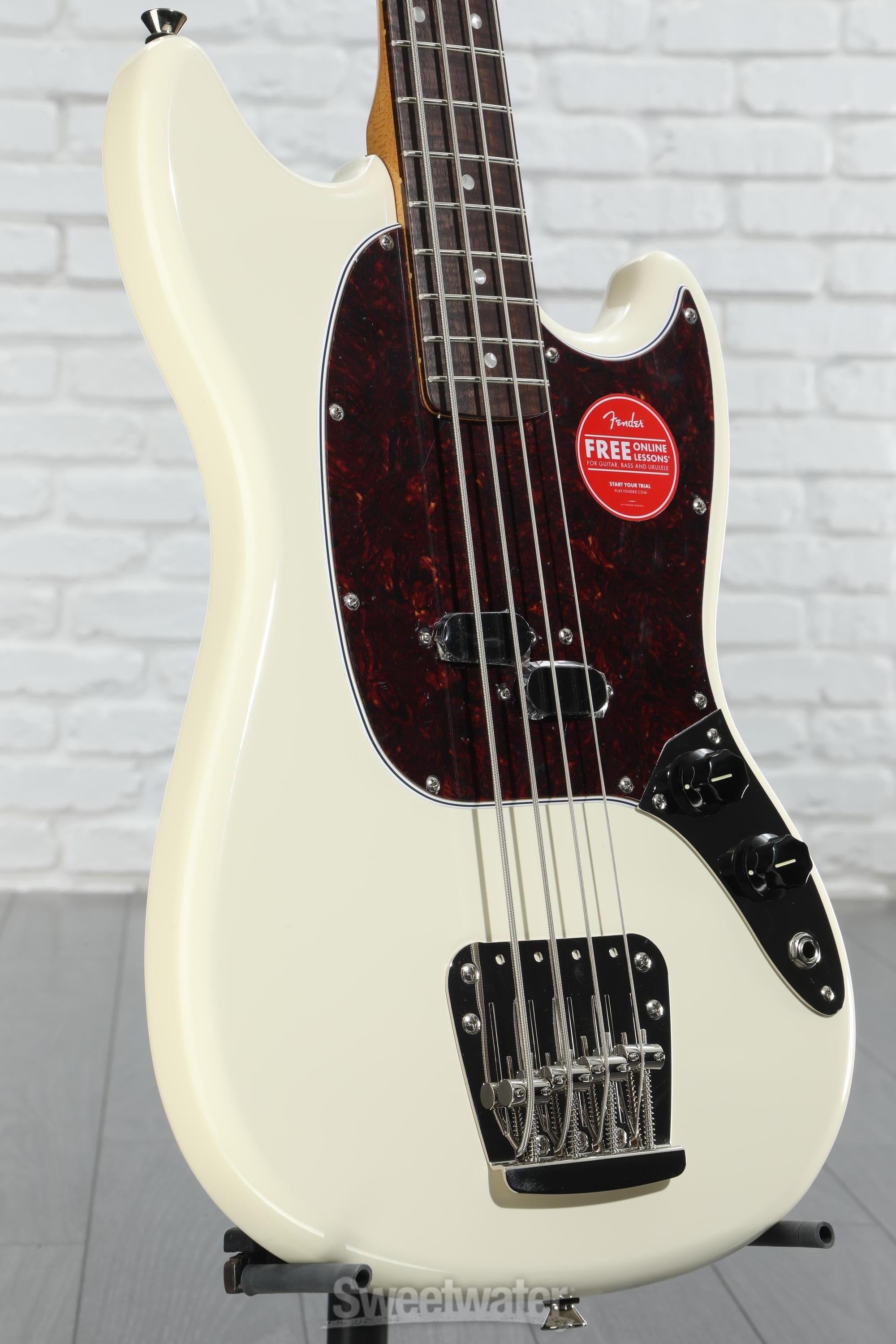Squier Classic Vide ‘60s Mustang Bass Squier Classic Vibe '60s Mustang Bass Guitar Olympic White