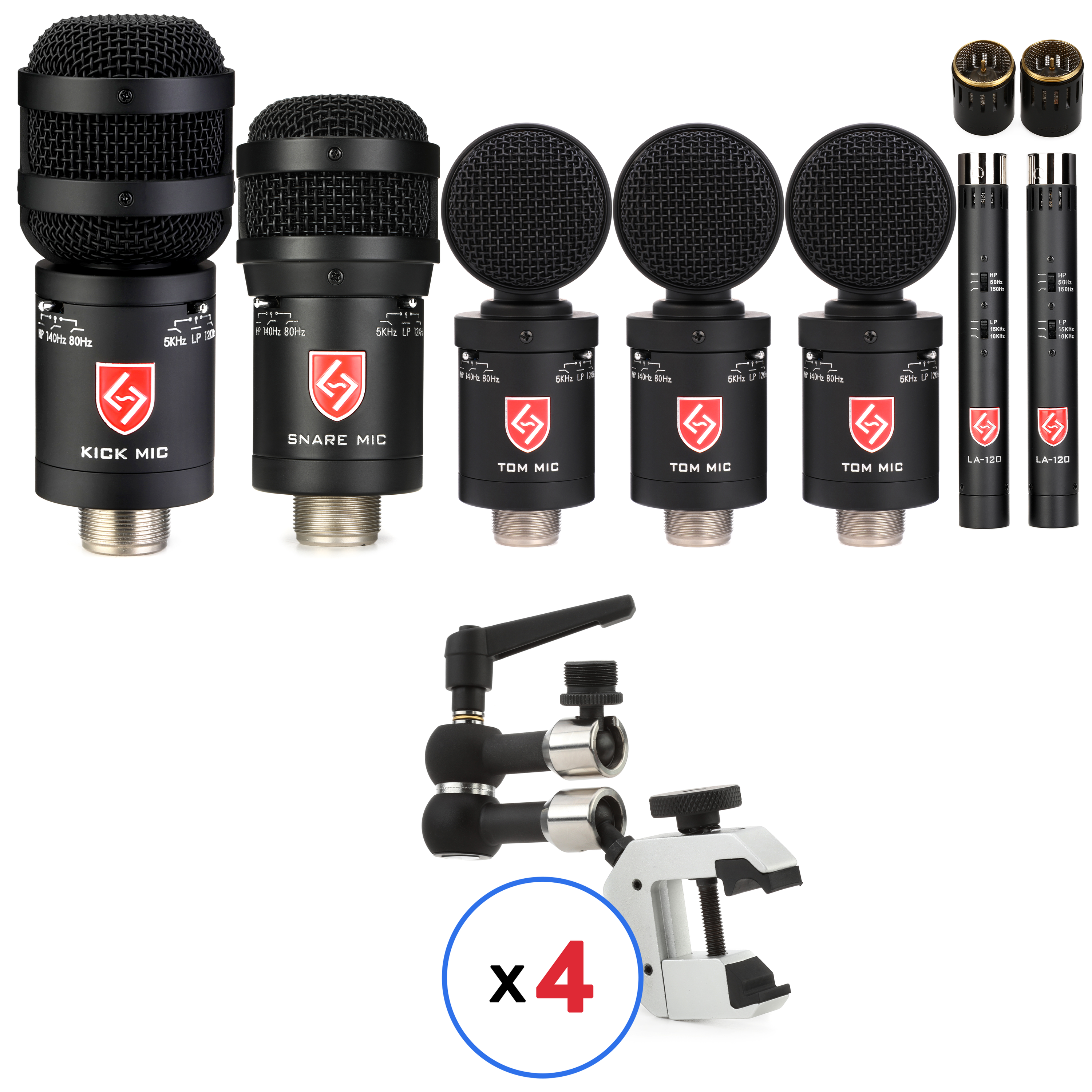 Photo of Lauten Audio 7-Piece Drum Microphone Package - Small-diaphragm Overheads