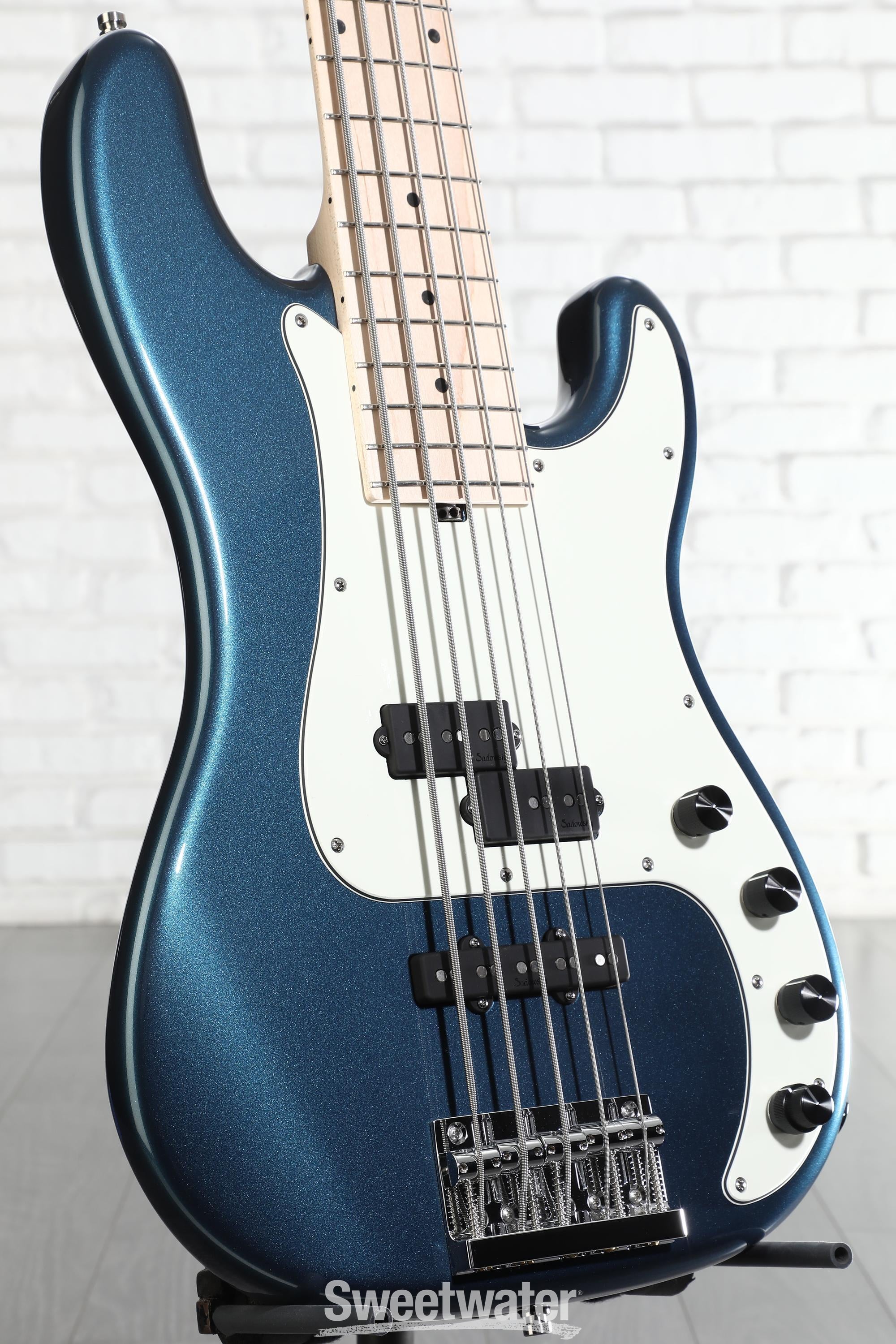 Photo of Sadowsky MetroLine 21-fret Hybrid P/J Bass, Swamp Ash Body, 5-string - Solid Dark Lake Placid Blue Metallic High Polish