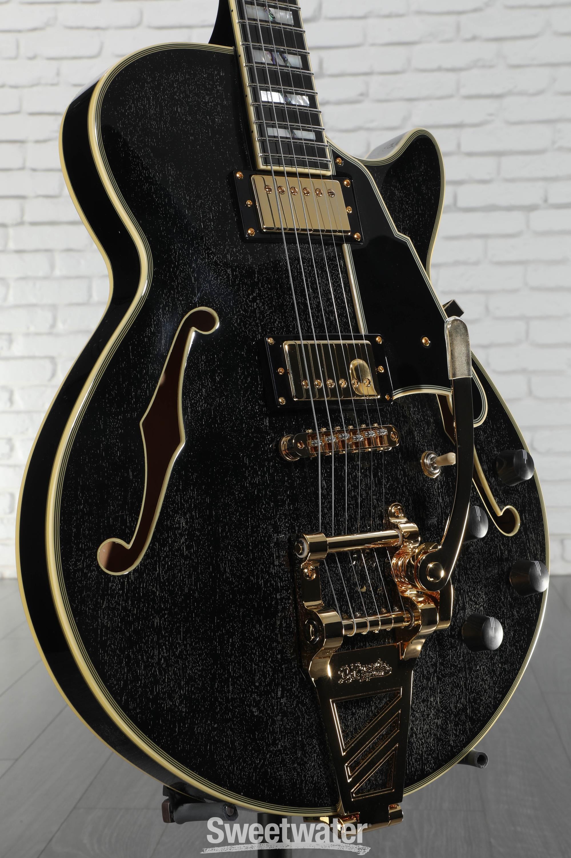 D'Angelico Excel SS Semi-hollowbody Electric Guitar - Black Dog