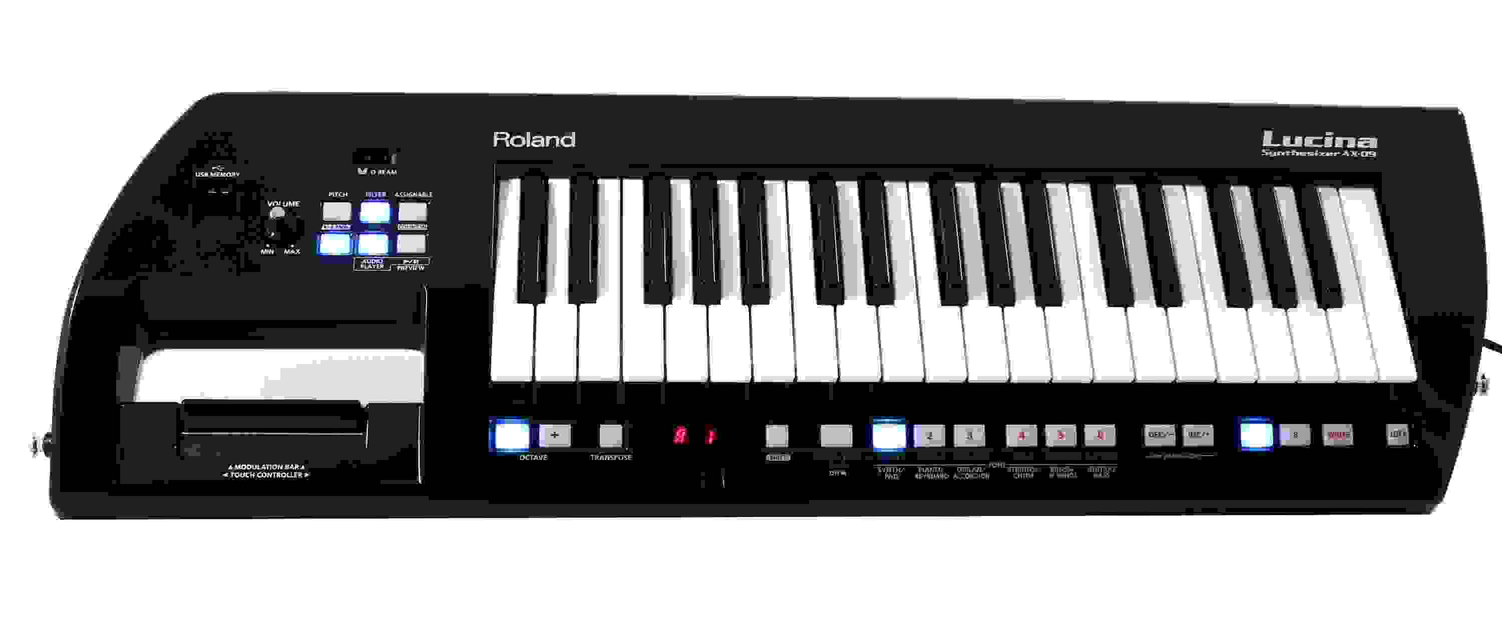 Roland Lucina AX-09 37-Key Keytar Synthesizer - Black Sparkle | Sweetwater