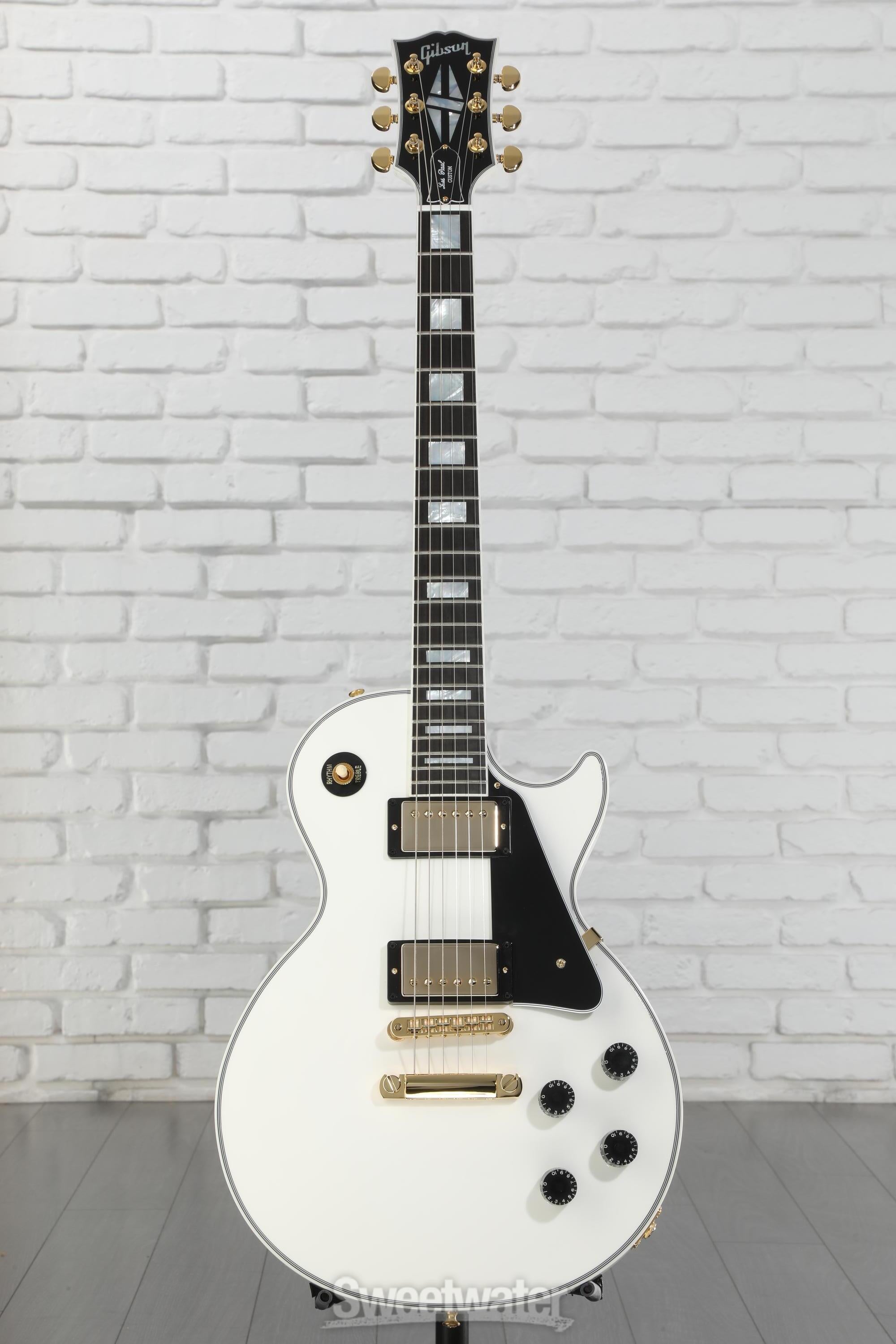 ギター Les Paul Custom Alpine White Gibson Custom Les Paul Custom Electric Guitar - Alpine White