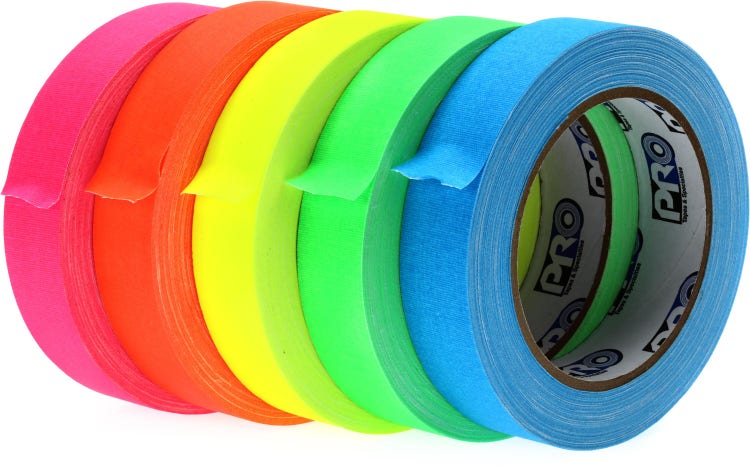 Pro Gaff Fluorescent Pink Gaffers Tape 3 x 50 yard Roll (Pack of 16)