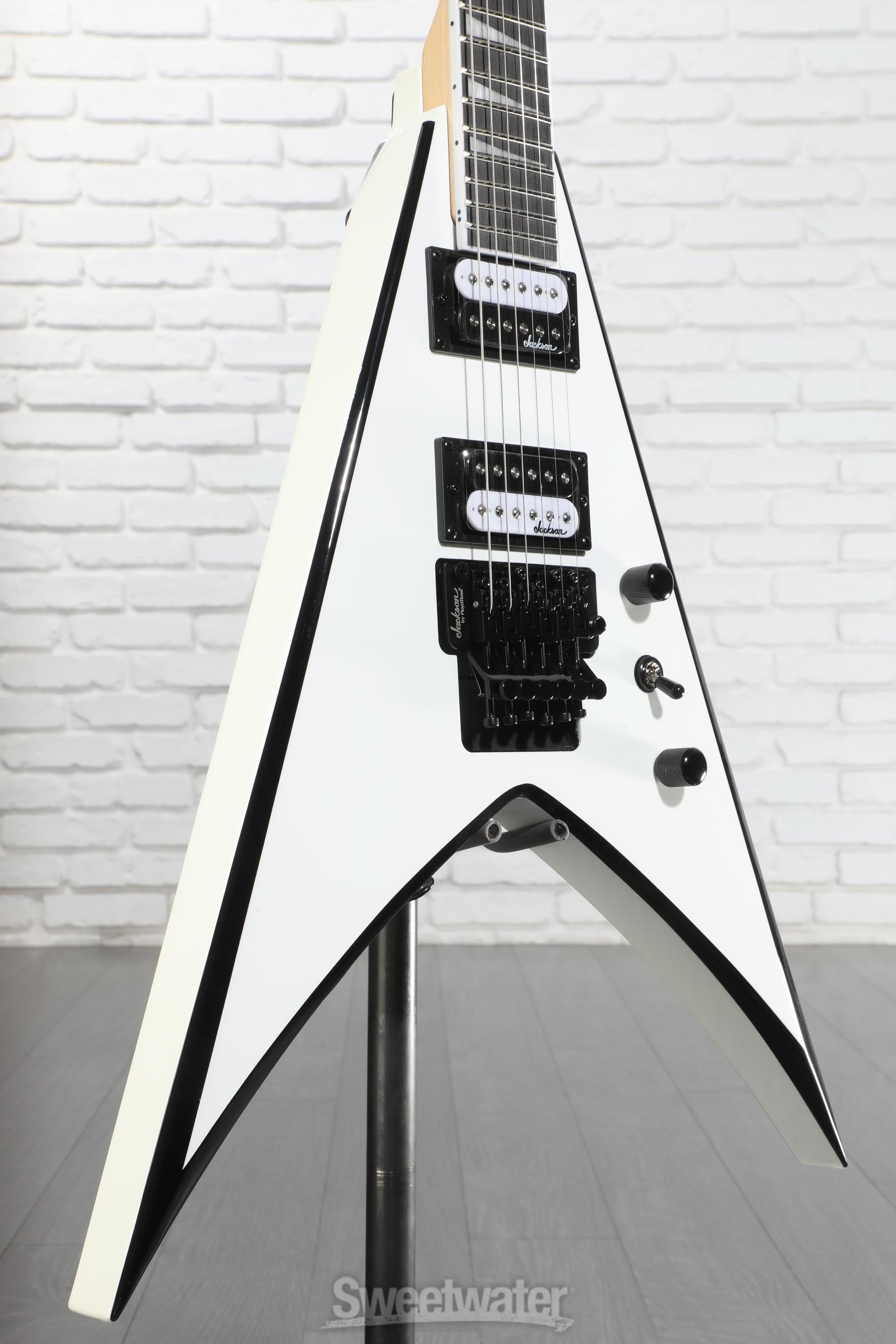 Jackson JS Series King V JS32 - White with Black Bevels | Sweetwater