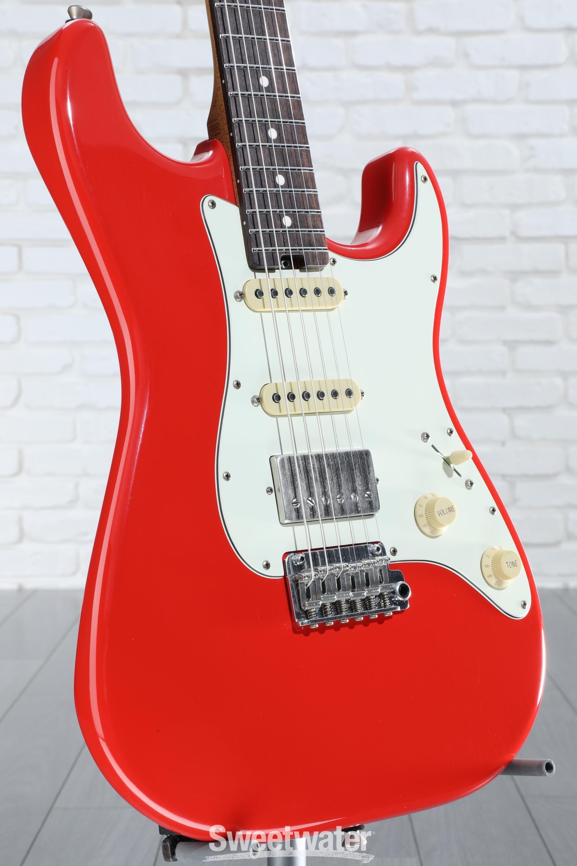 Photo of Schecter USA Custom Shop Traditional Wembley HSS Electric Guitar - Fiesta Red