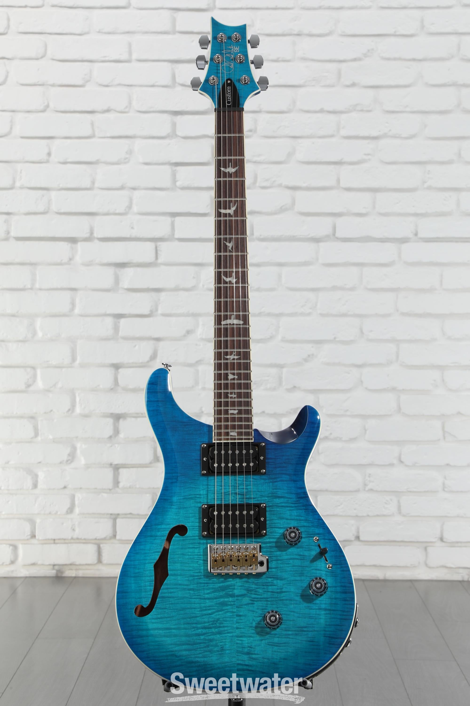 PRS Custom SE ブルー PRS SE Custom 24 Semi-Hollow Piezo Electric Guitar - Lake