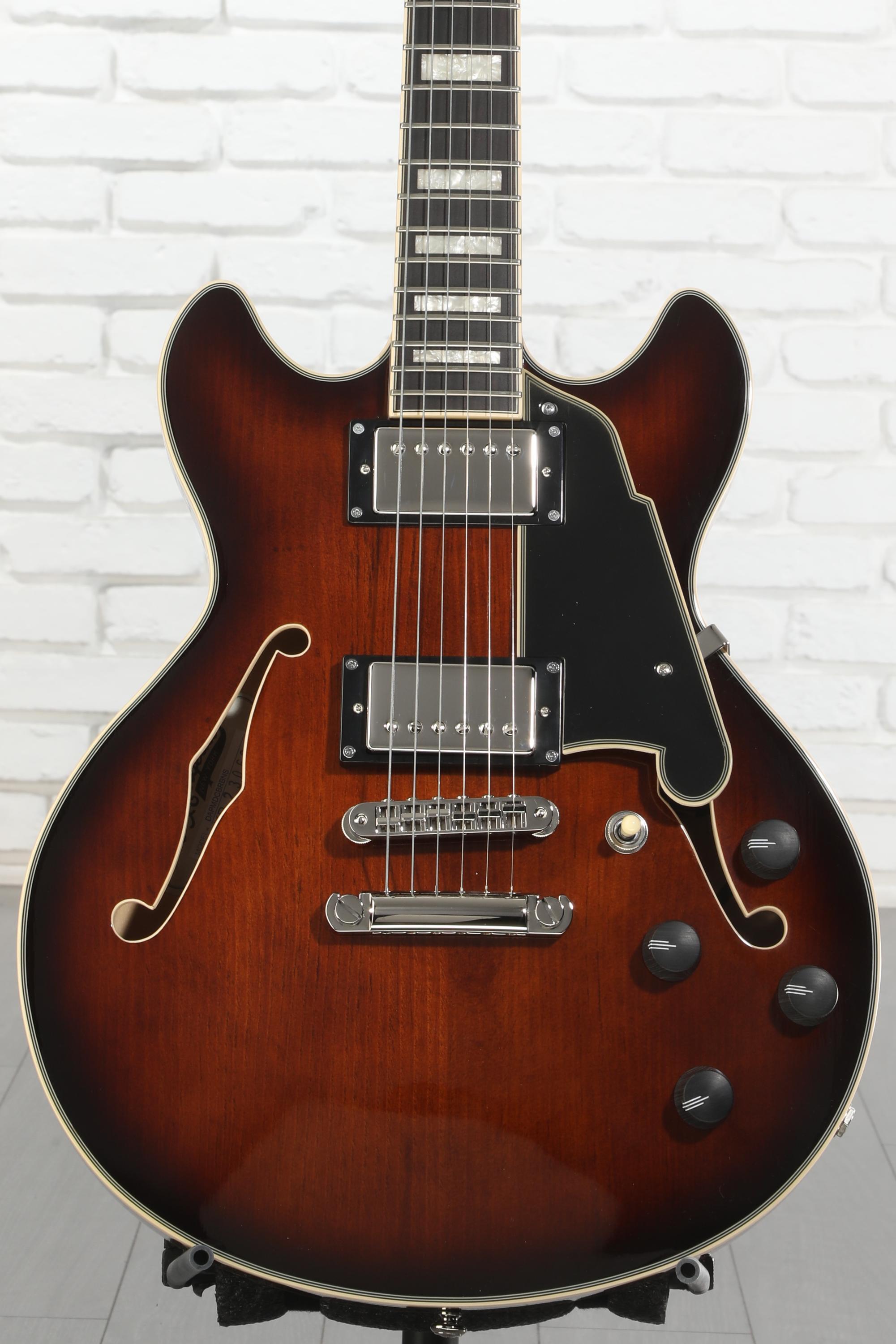 D'Angelico Premier Mini DC Electric Guitar - Brown Burst with