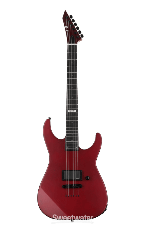 ESP E-II M-1 Thru NT Electric Guitar - Deep Candy Apple Red Satin 