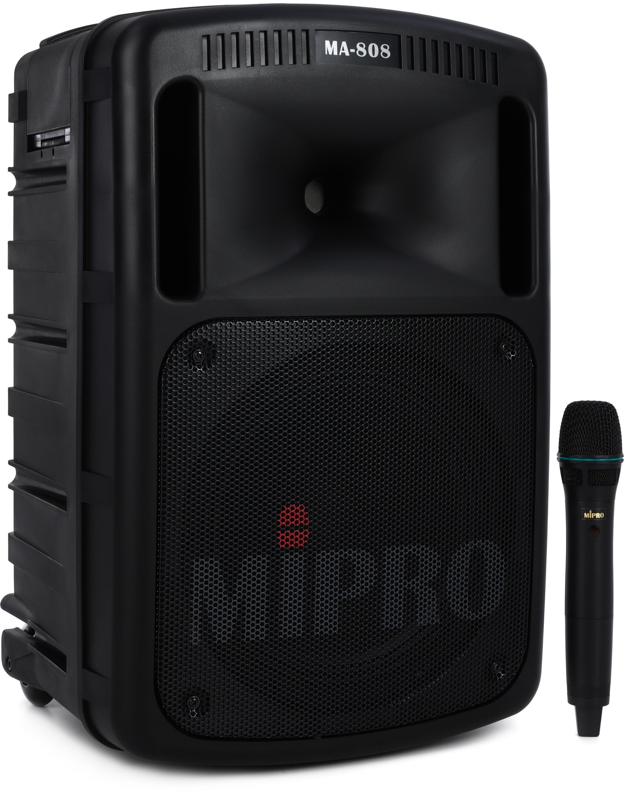 MIPRO MA808 Portable PA System with USB/SD Card Player, Wireless Mic, and  Bluetooth