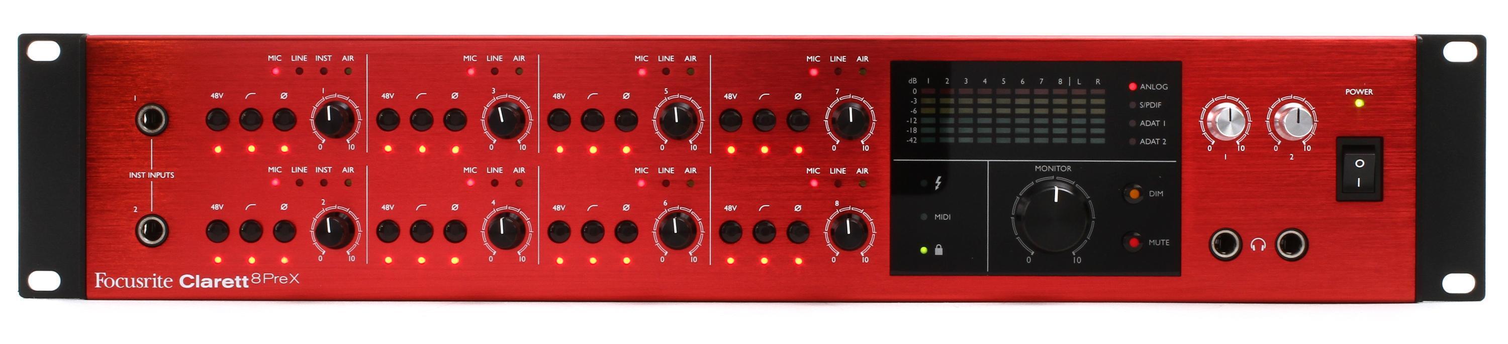 Focusrite Clarett 8Pre X 26x28 Thunderbolt Audio Interface 