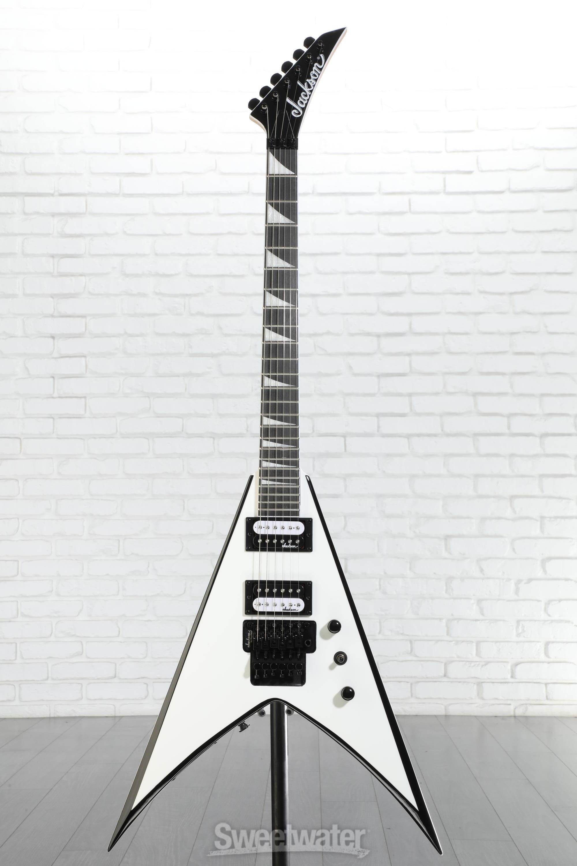 Jackson JS Series King V JS32 - White with Black Bevels | Sweetwater