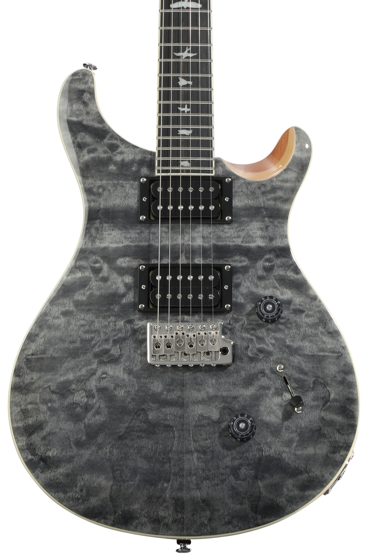 ギター PRS SE Custom24 Quilt Gray Black PRS SE Custom 24 Electric Guitar - Quilt Charcoal, Sweetwater