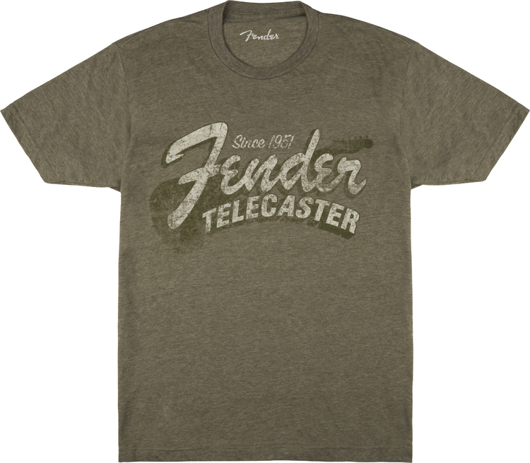 Fender Since 1951 Telecaster T shirt Military Heather Green