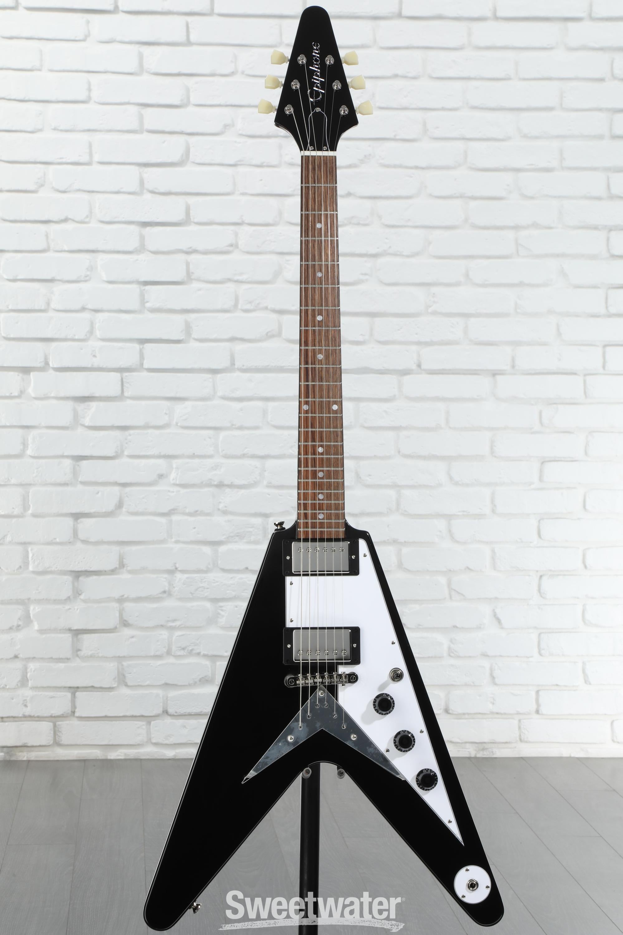 Epiphone Flying V Electric Guitar - Ebony | Sweetwater