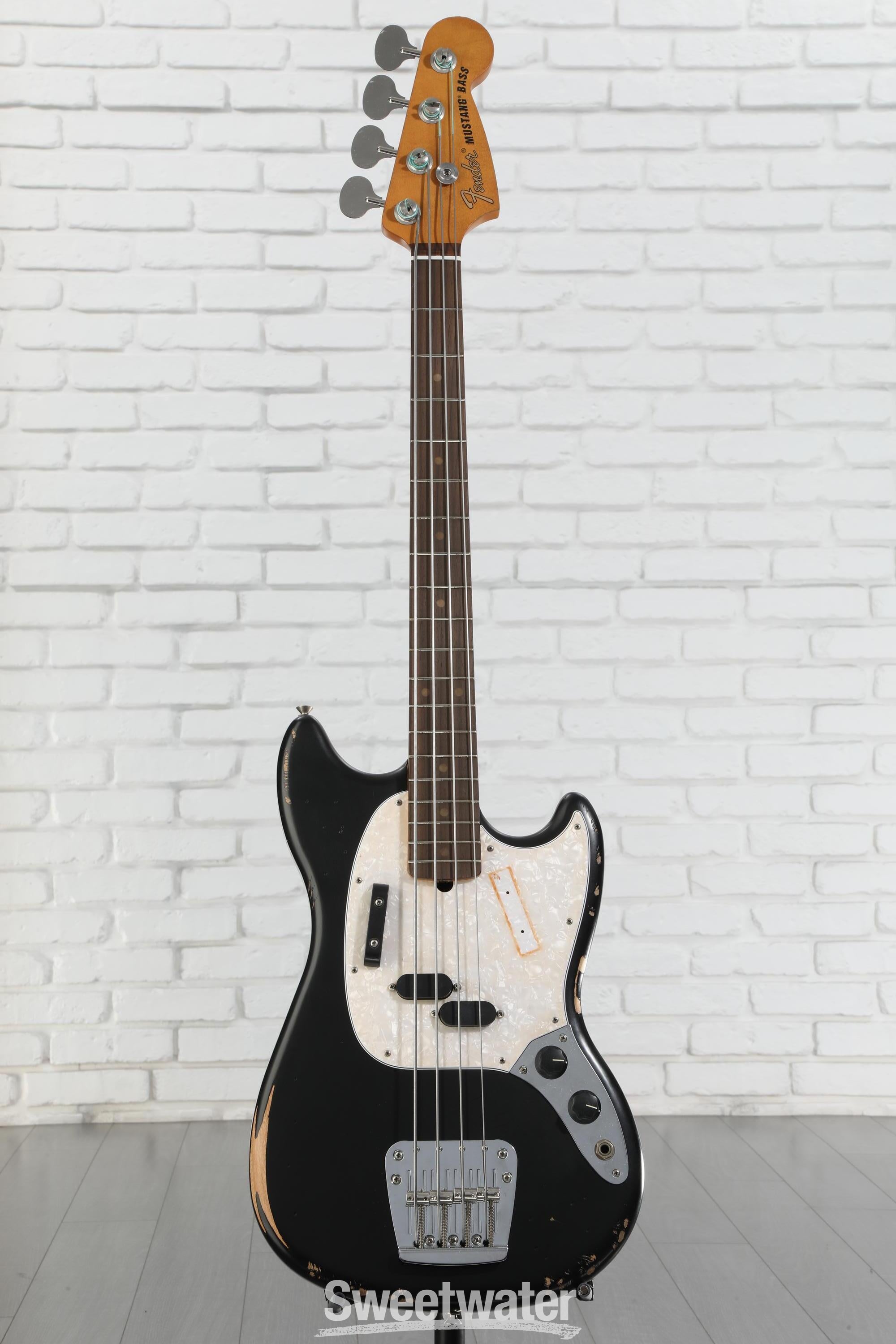 Fender JMJ Road Worn Mustang Bass - Black | Sweetwater