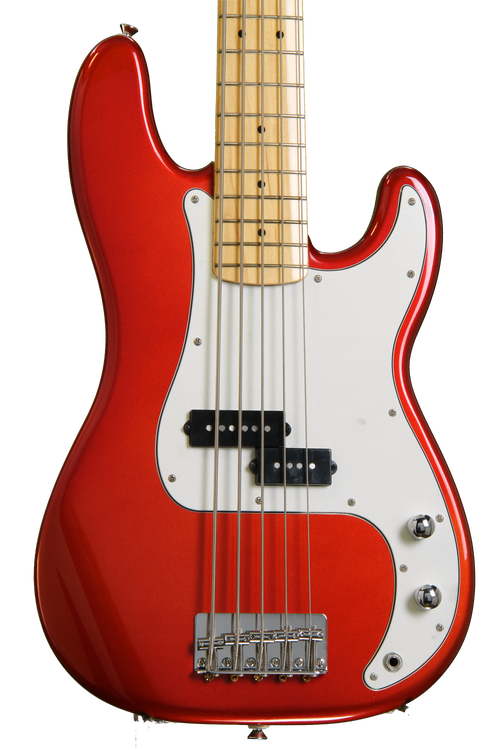 Squier Vintage Modified P Bass V - Candy Apple Red | Sweetwater