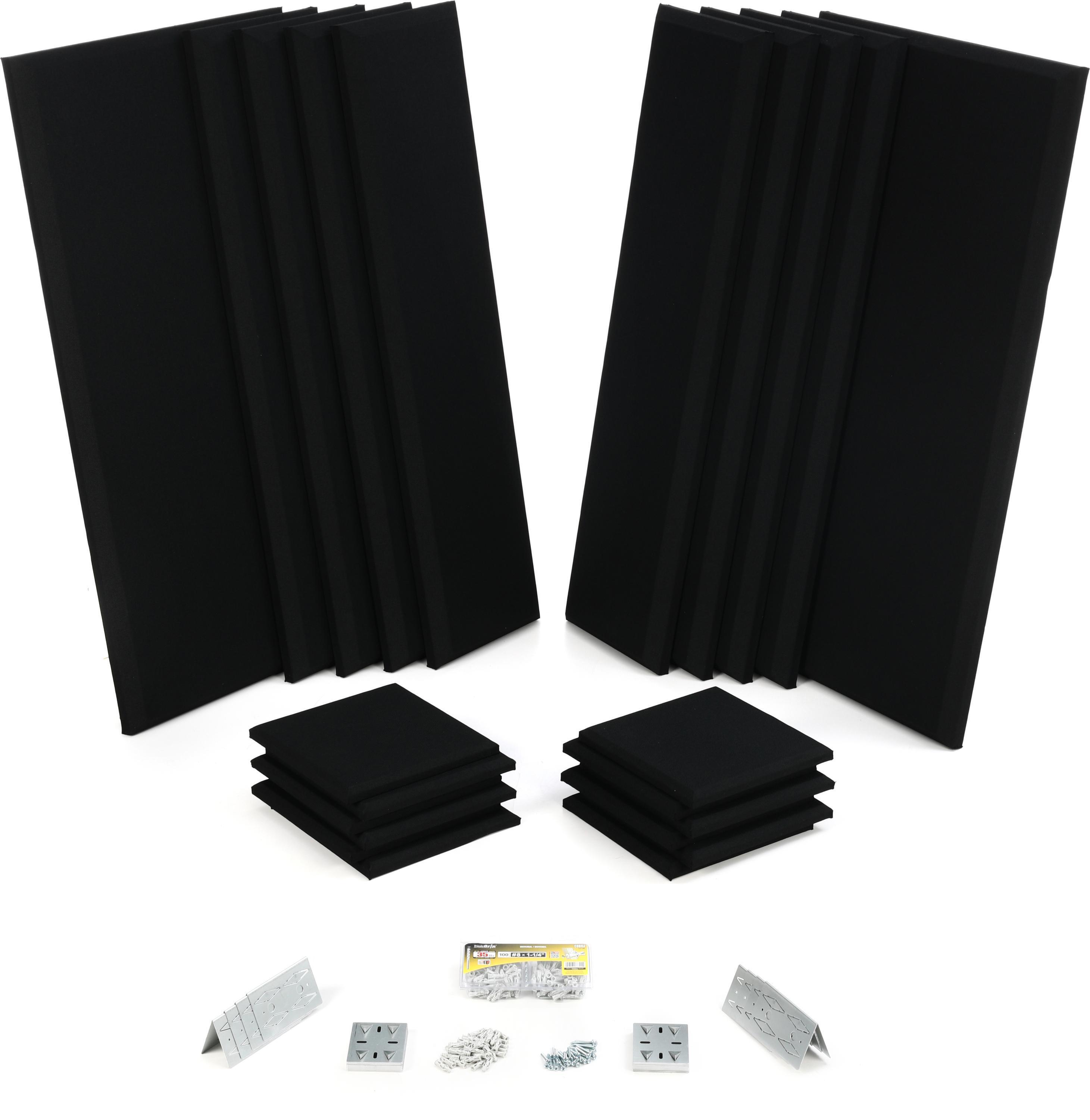Acoustic Foam Sound Absorption Panels - Red and Black (12 Pieces)