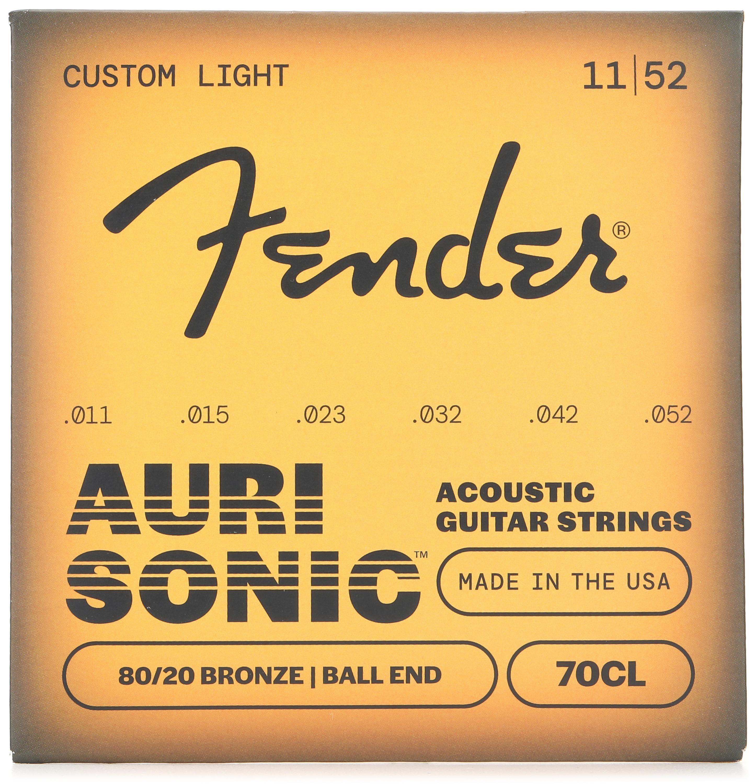 Photo of Fender 70CL 80/20 Bronze Acoustic Guitar Strings - .011-.052 Custom Light