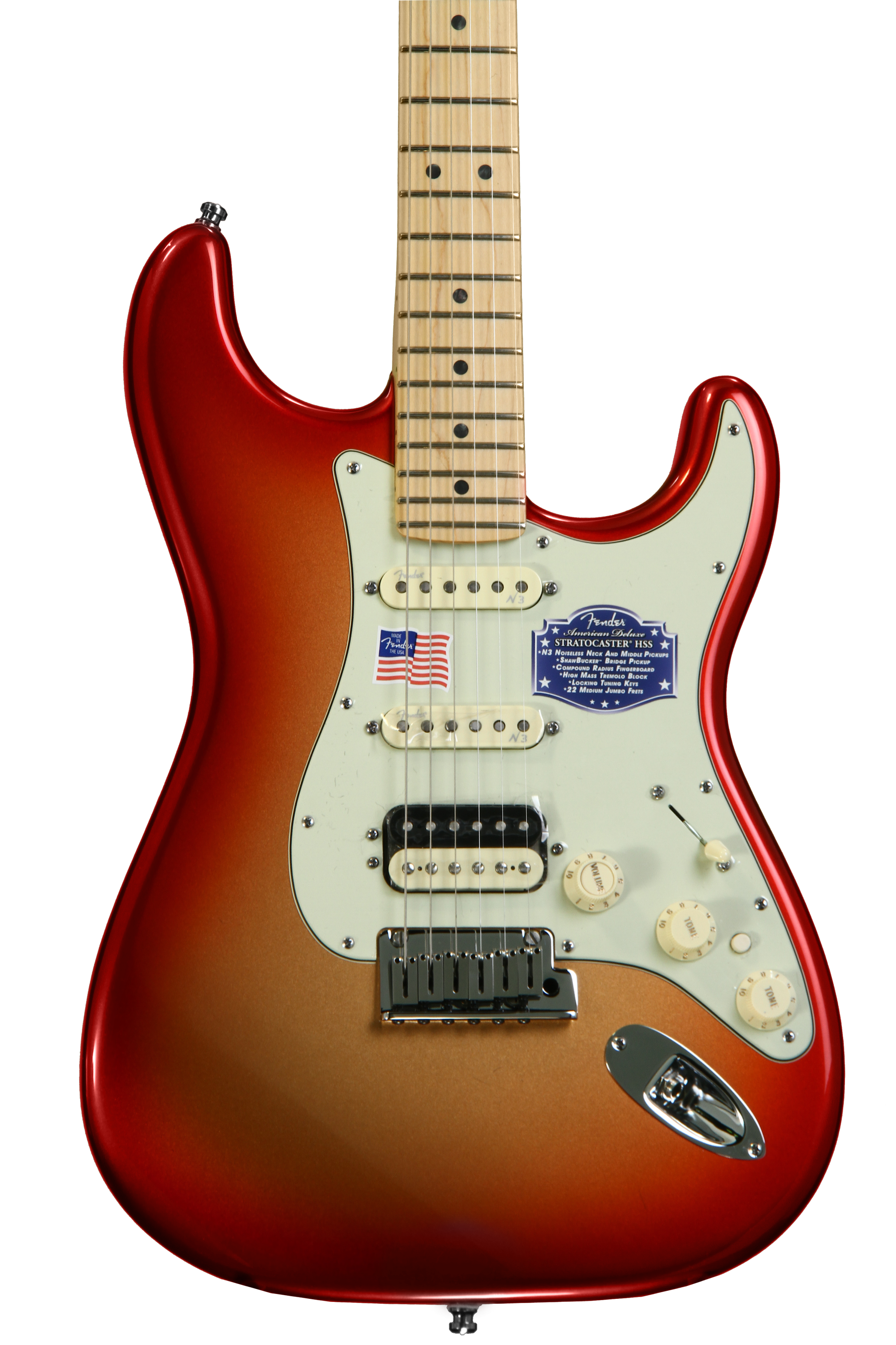 Fender American Deluxe Stratocaster HSS Shawbucker - Sunset
