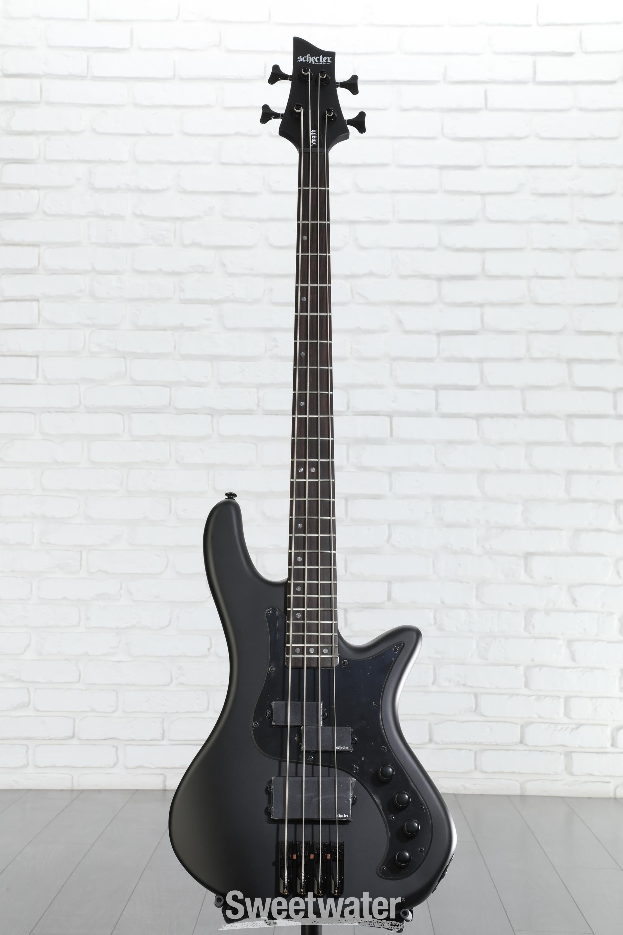 Schecter Stiletto Stealth 4 Bass Guitar - Satin Black