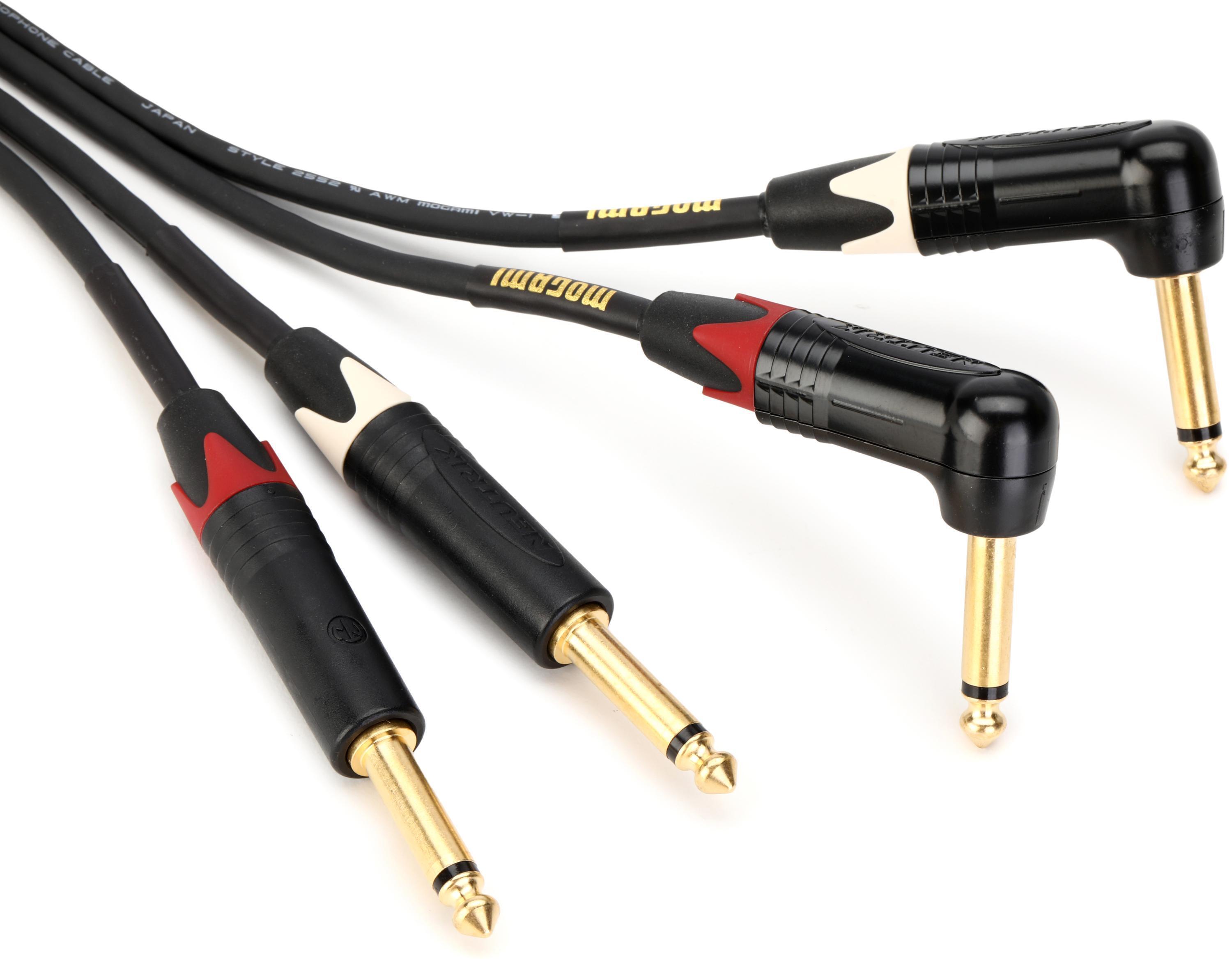 Photo of Mogami Gold Keyboard S Stereo Cable - Dual TS Male to Right Angle TS Male - 15 foot