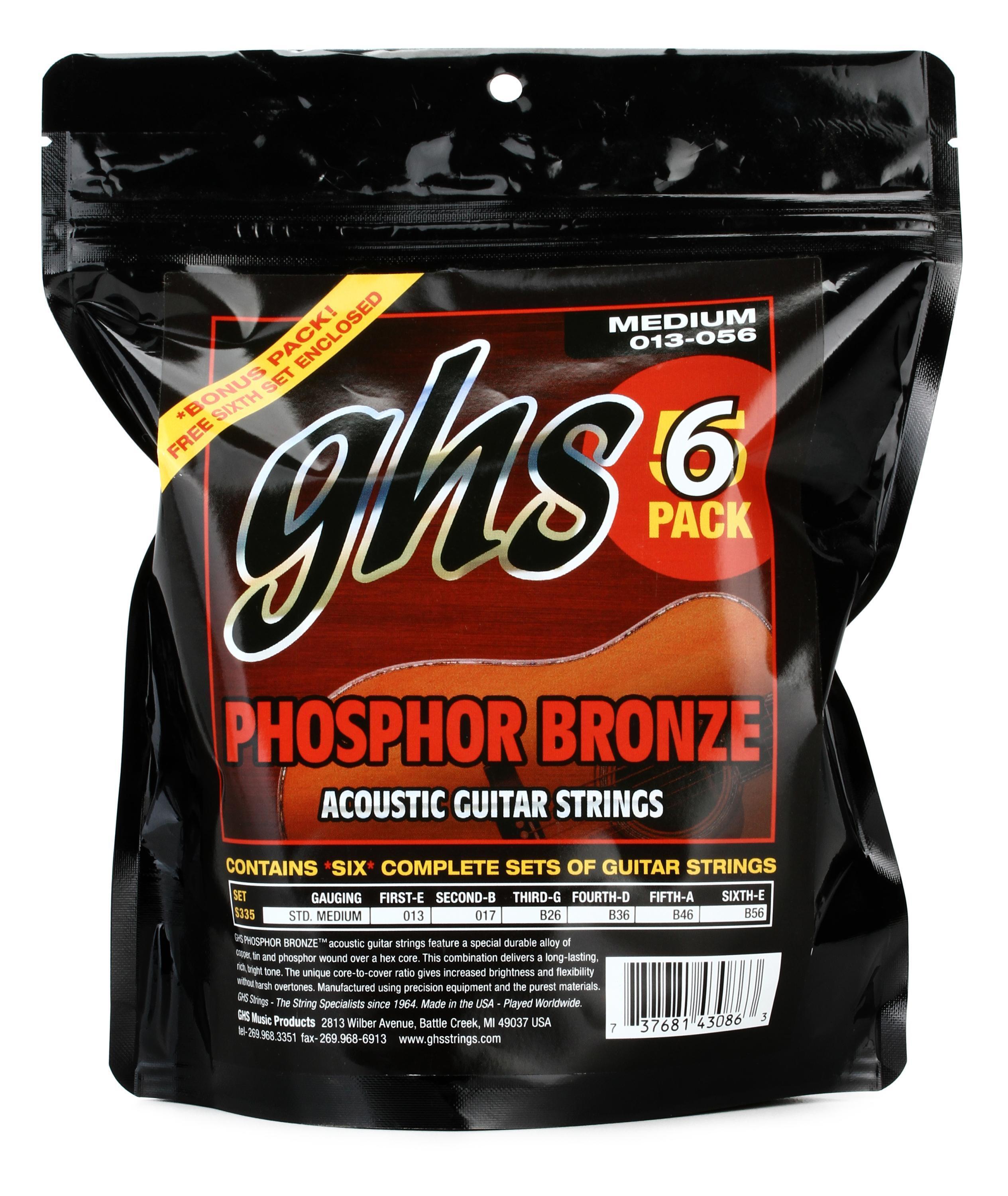 GHS S335 Phosphor Bronze Acoustic Guitar Strings .013 .056