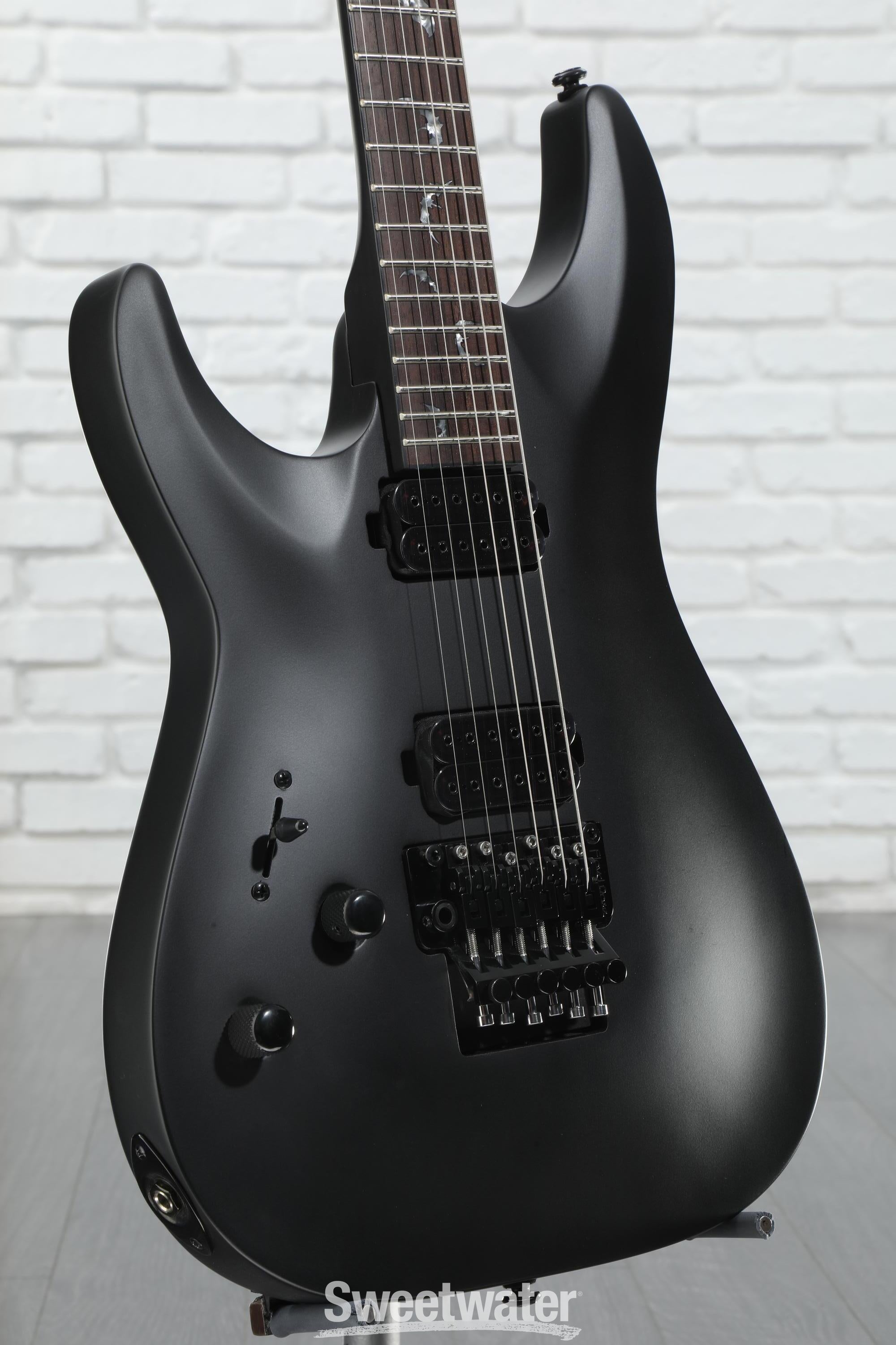 その他 sha Schecter Damien-6 FR SBK Left-Handed Electric Guitar - Satin Black