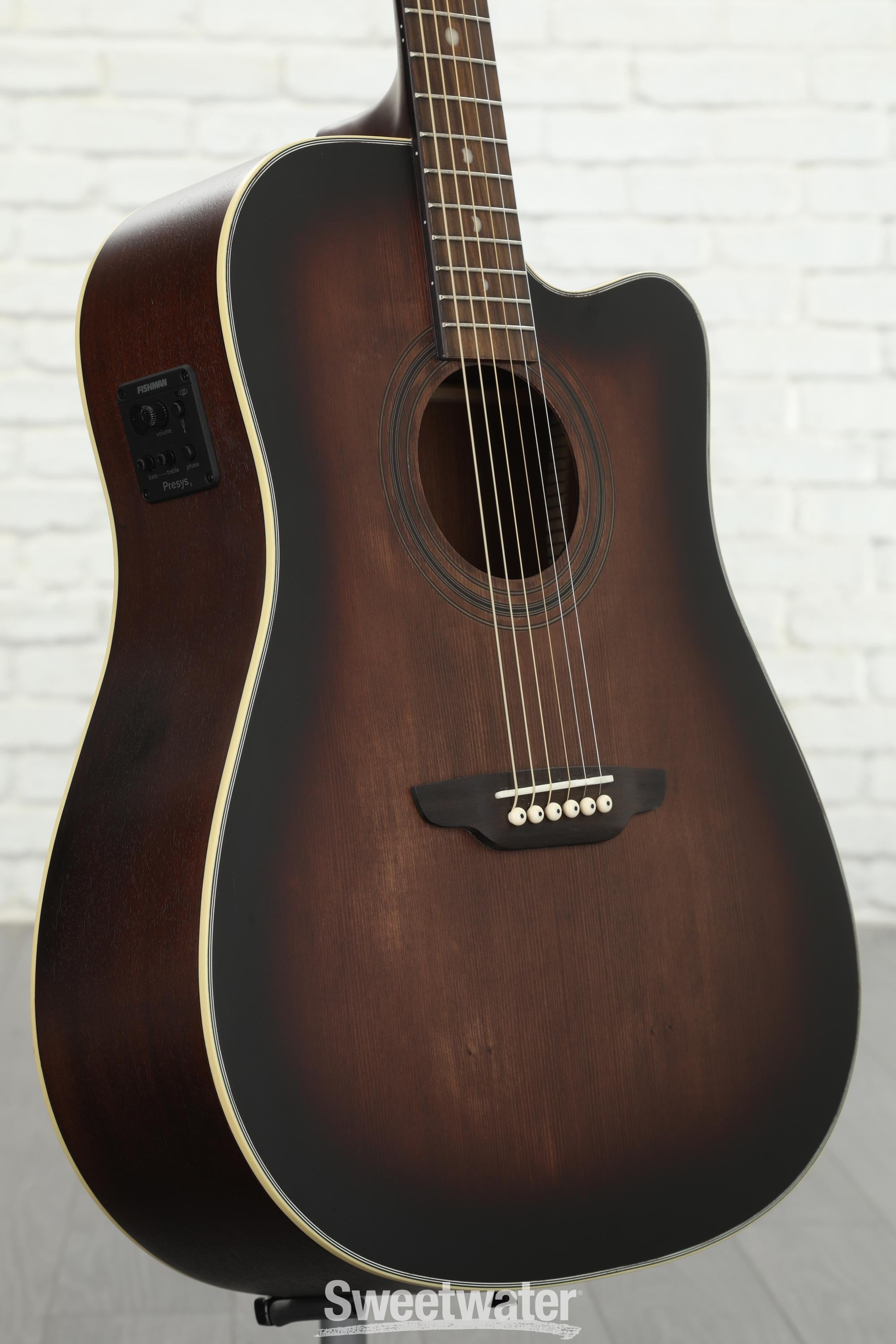 【U LAN】Luna Vintage Pigment String Hood Luna Art Vintage Acoustic-electric Guitar - Distressed