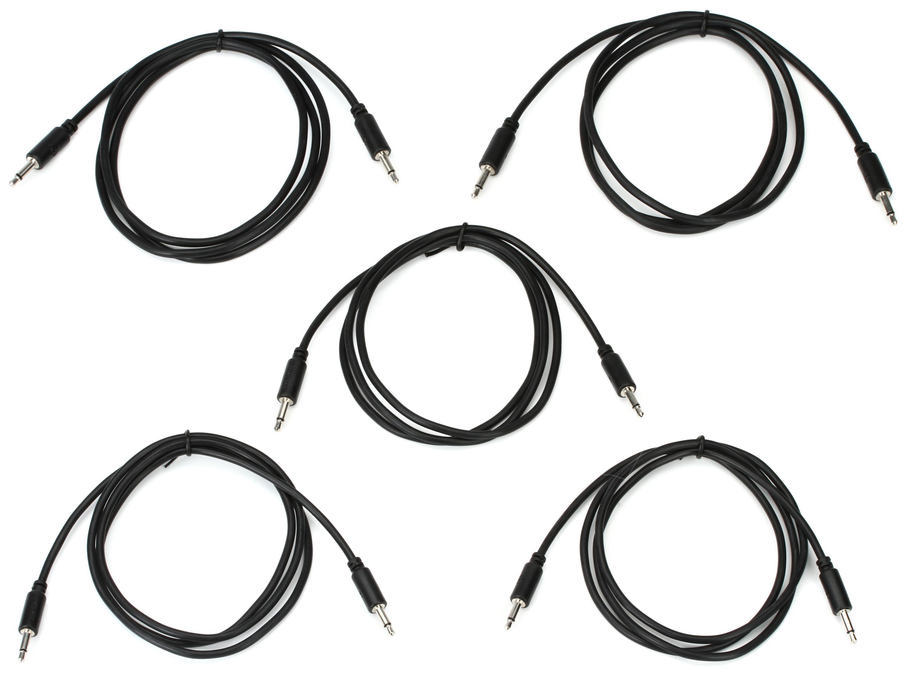 Photo of Black Market Eurorack Patch Cable 5-pack - 100cm Black