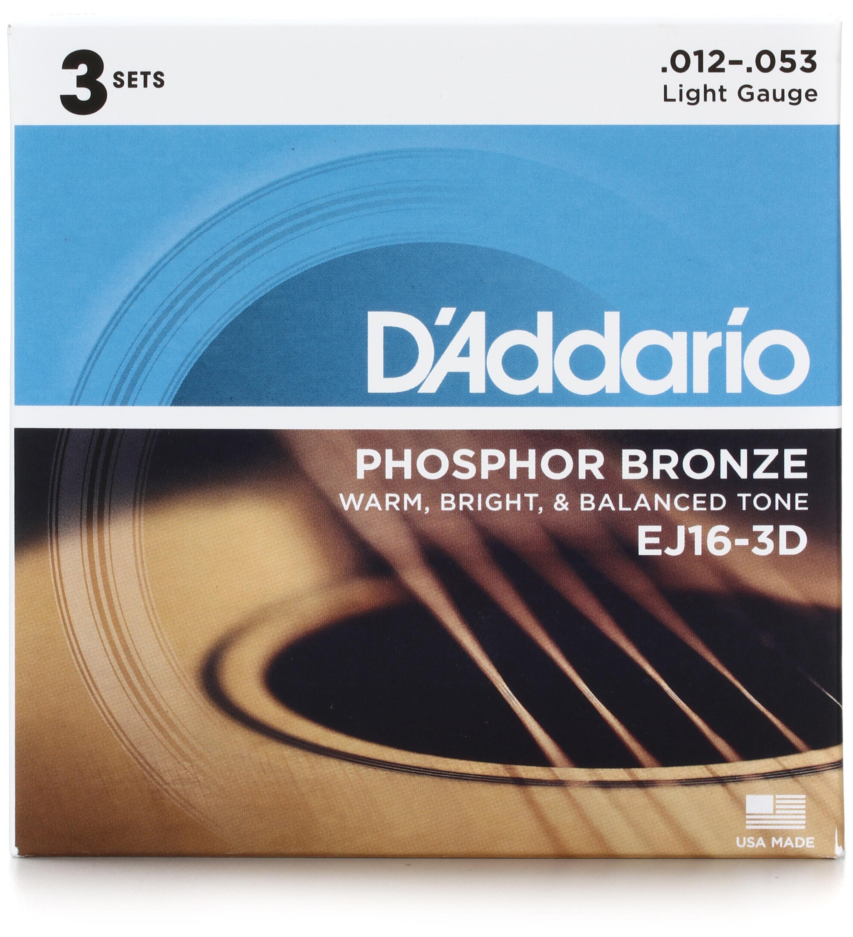 D Addario EJ16 Phosphor Bronze Acoustic Guitar Strings .012 .053