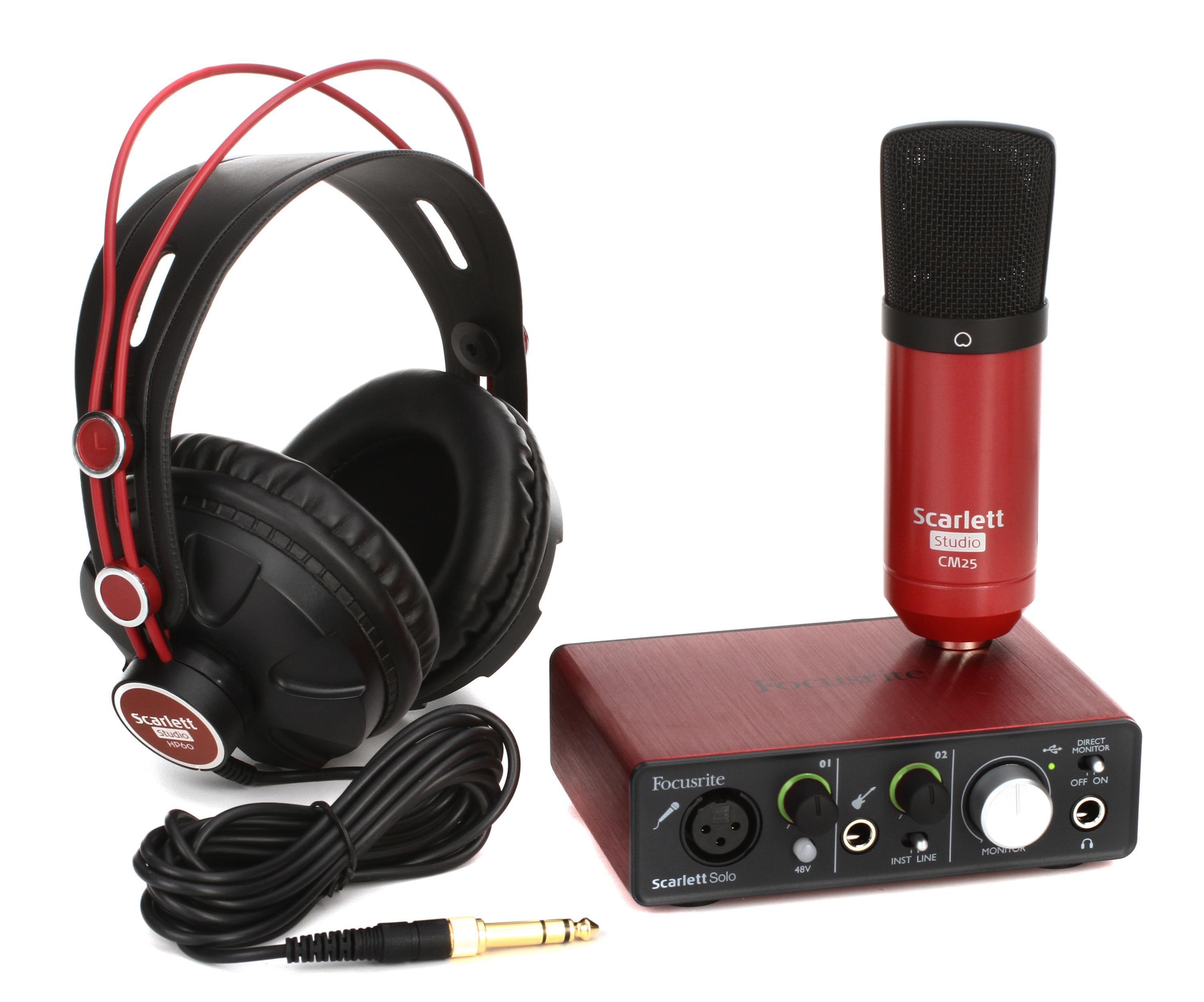 Focusrite scarlett cheapest solo studio pack